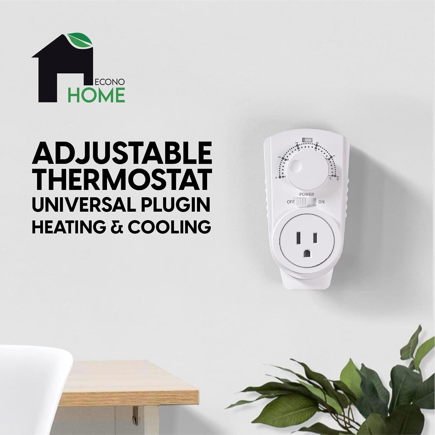 Econohome  Adjustable Thermostat - Plugin Heating & Cooling