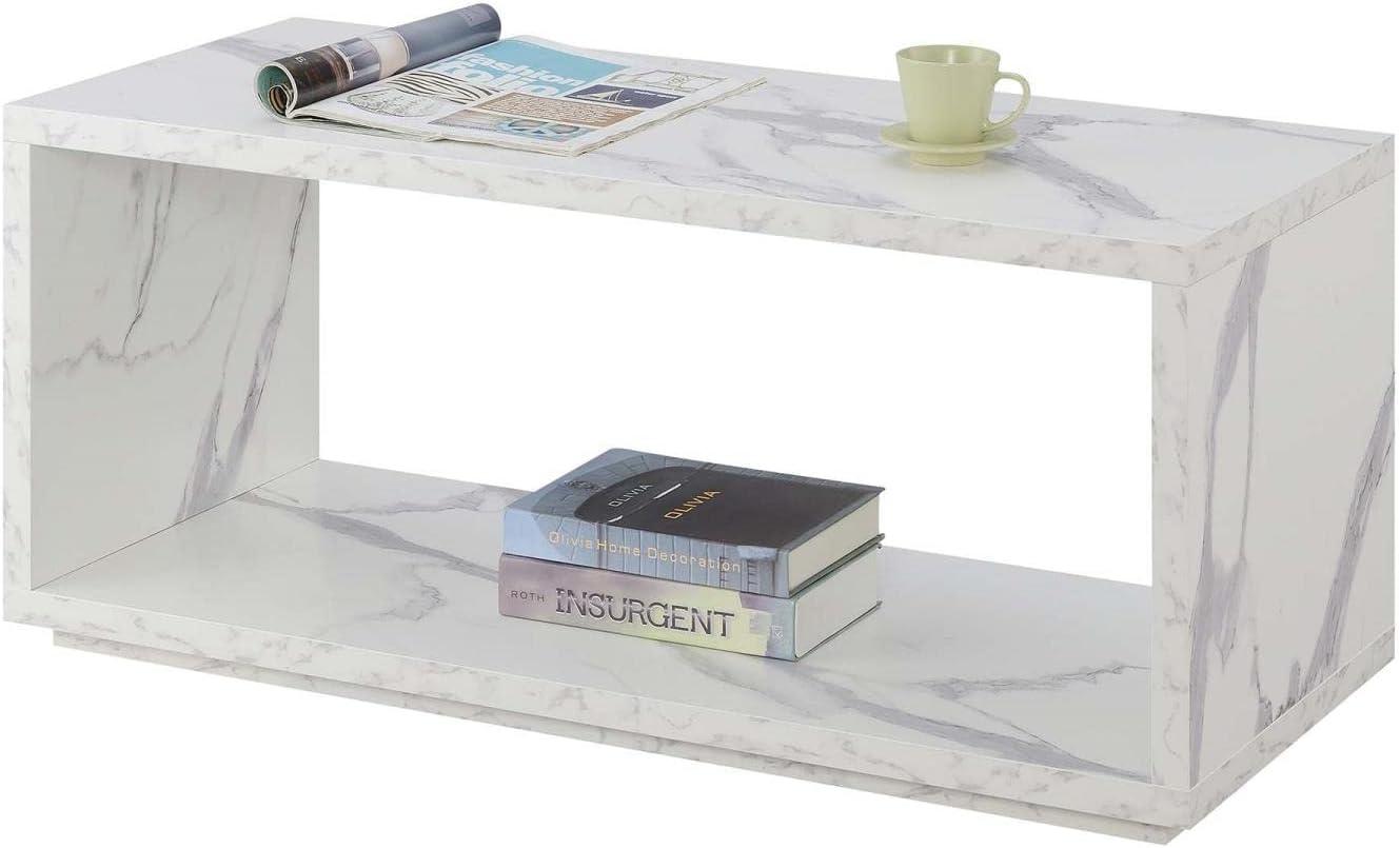 Convenience Concepts Northfield Admiral Coffee Table, Faux White Marble