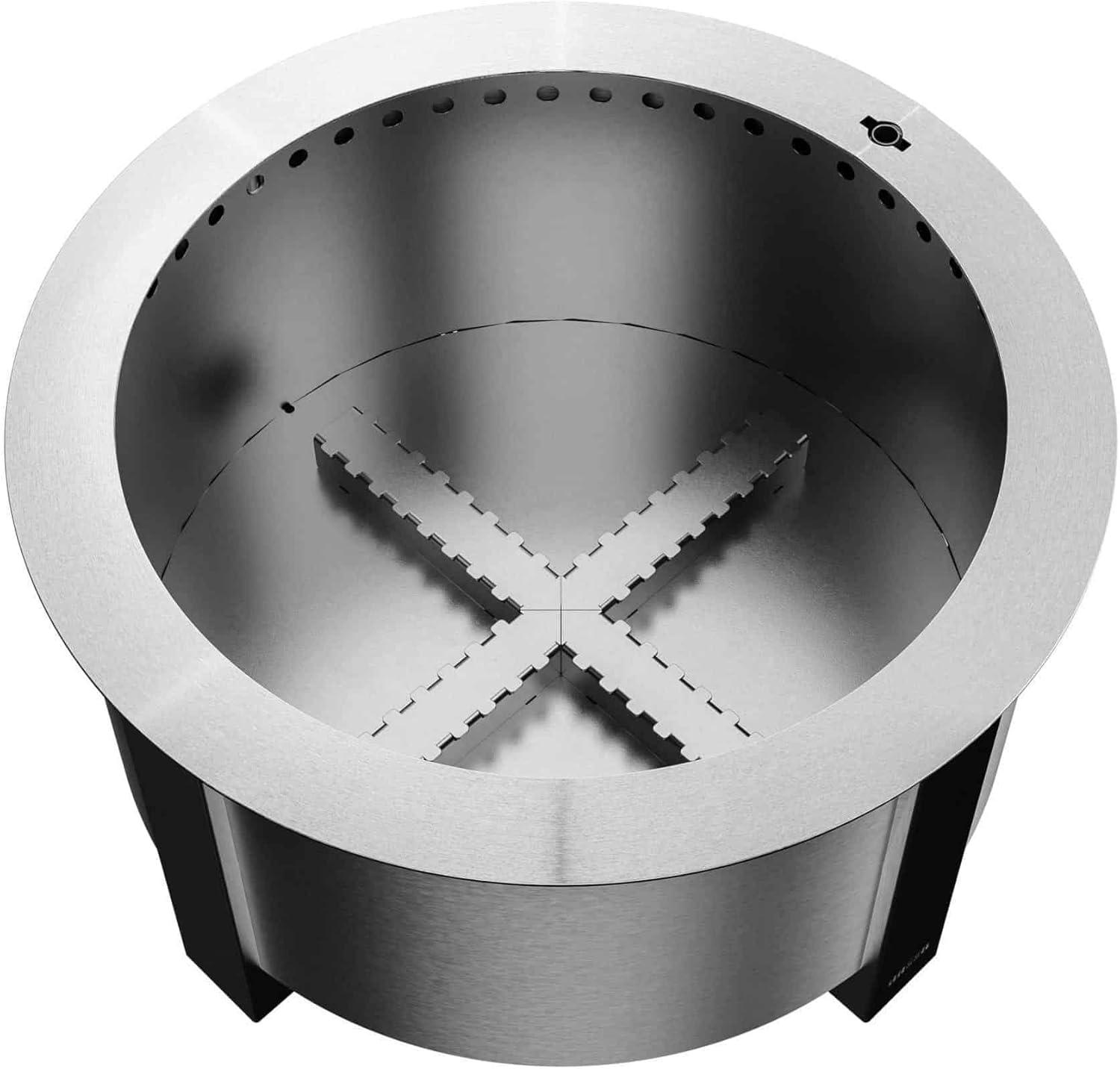 Breeo X Series 24 Stainless Smokeless Fire Pit 24 in. W Stainless Steel Outdoor Round Wood Fire Pit