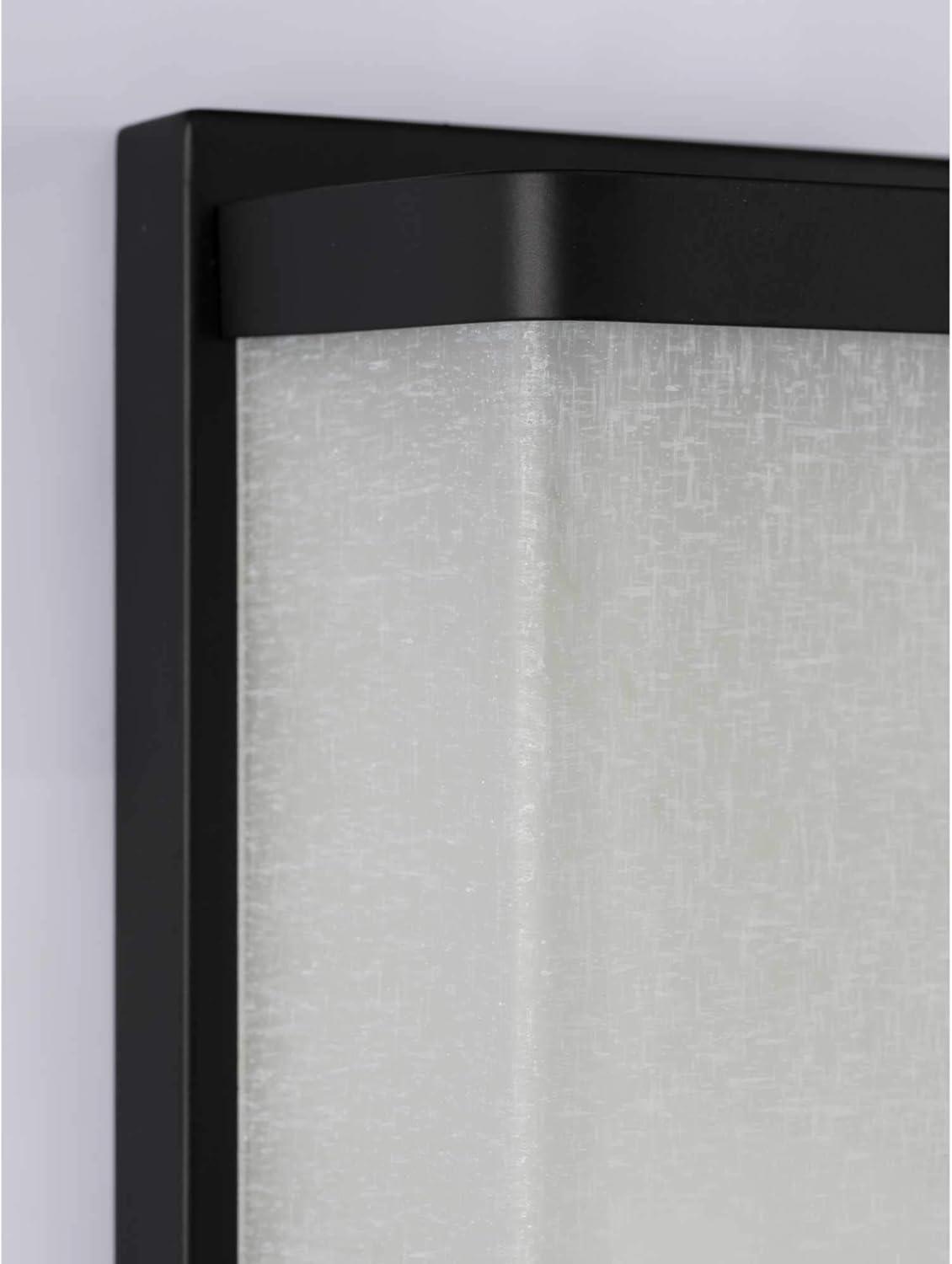 Black Linen Glass Modern Wall Sconce, 12" Height