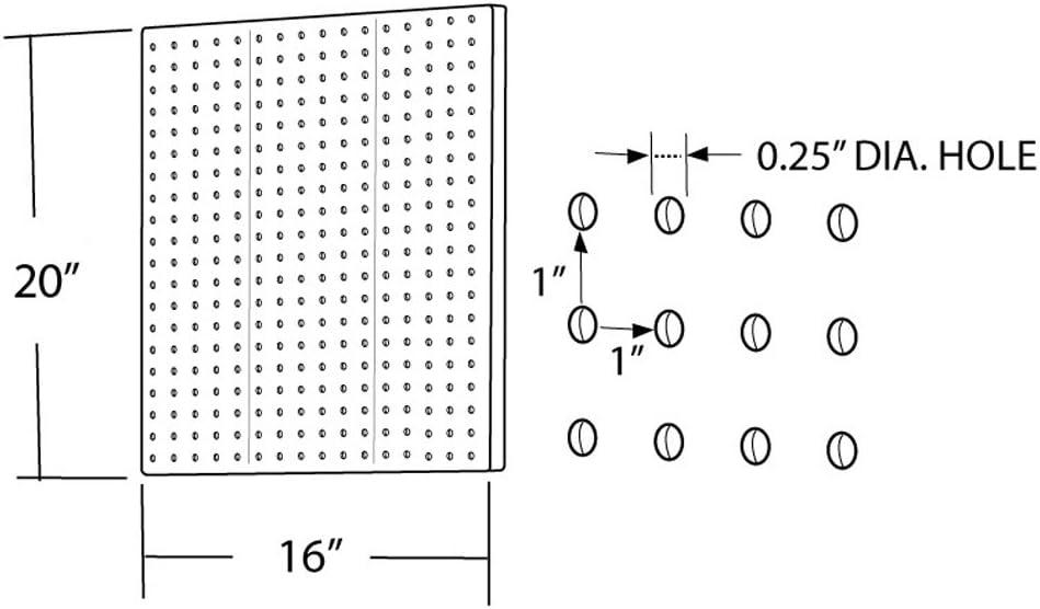 Pegboard Wall Panel Storage Solution, Size: 16"x 20", 2-Pack