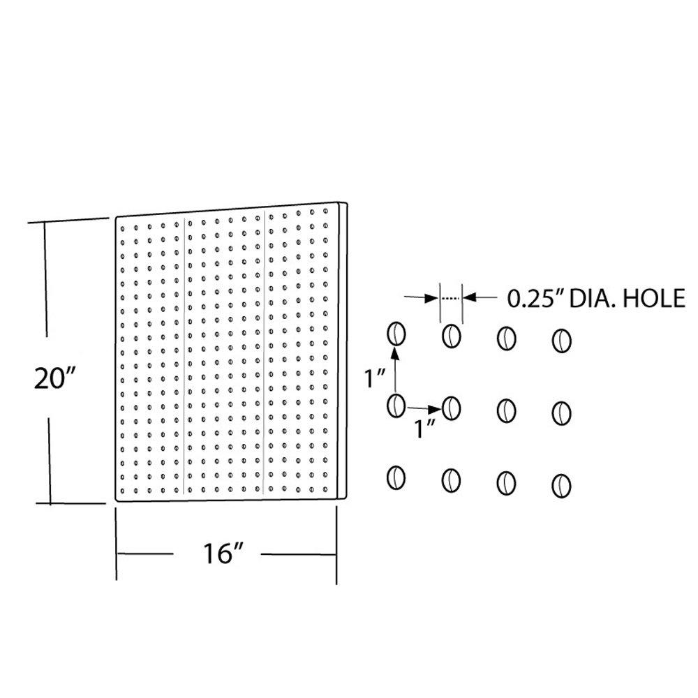 Pegboard Wall Panel Storage Solution, Size: 16"x 20", 2-Pack
