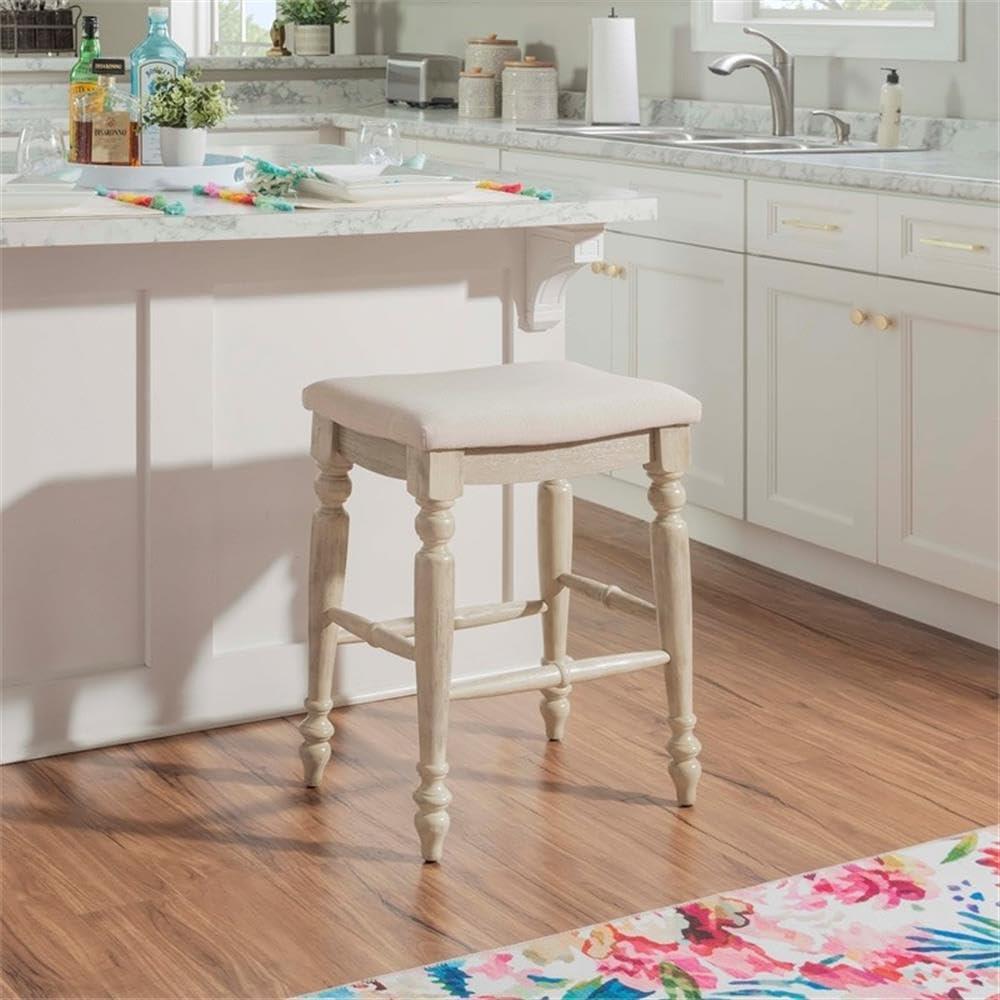 Kelly Clarkson Home Jordyn Backless Upholstered Wood Counter & Bar Stool