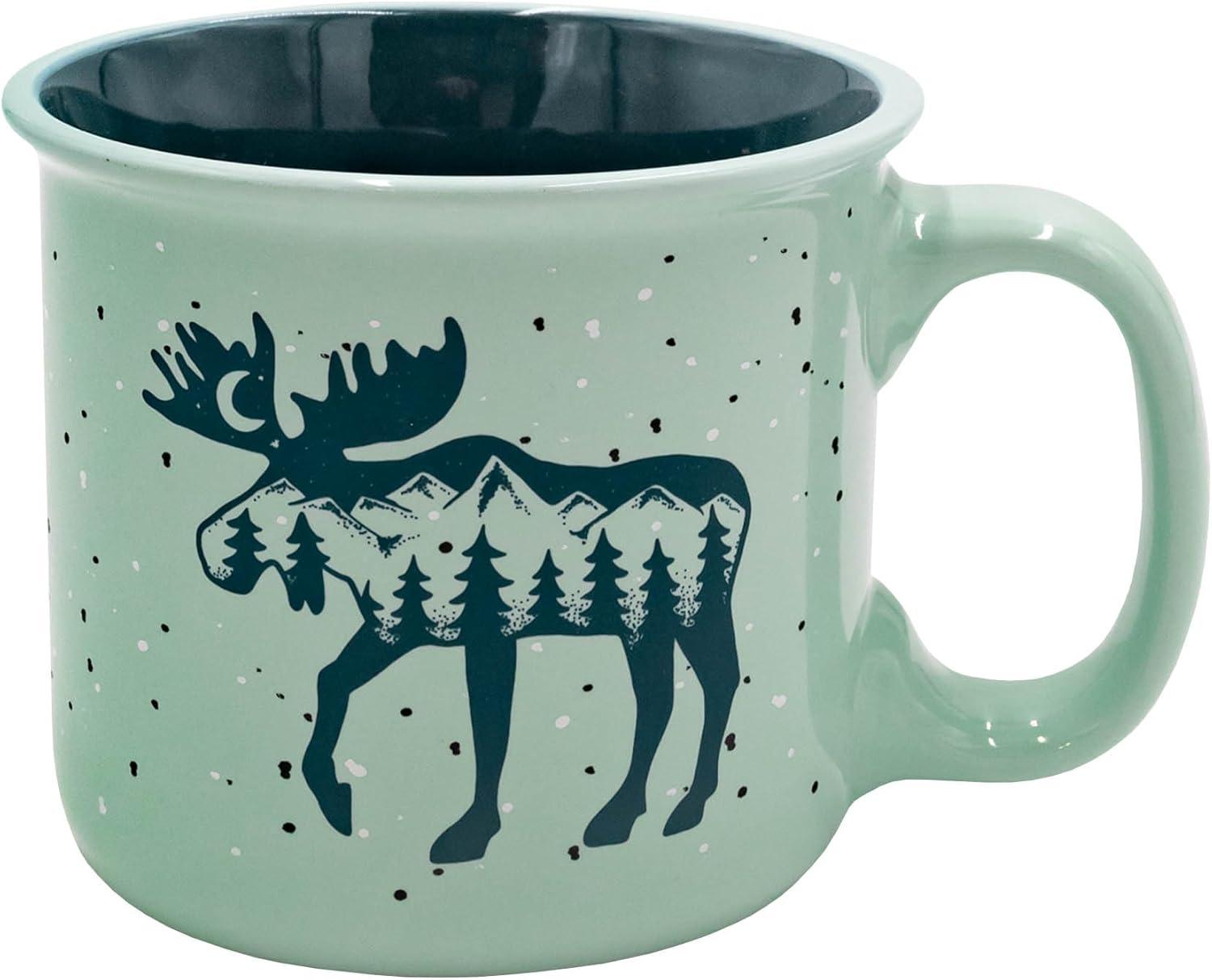 LazyOne Novelty Mugs, Ceramic Gift Mug for Family, Friends, or Coworkers (Mountain Moose)