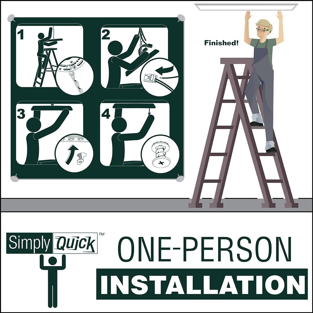 Good Earth Lighting Flat Panel 24-inch Ceiling Fixture - Nickel, Dimmable, 3800 Lumens, 5-White Selectable Color Changing Temperature, Suitable for Damp Locations, 50,000 Hour Rated Lamp Life