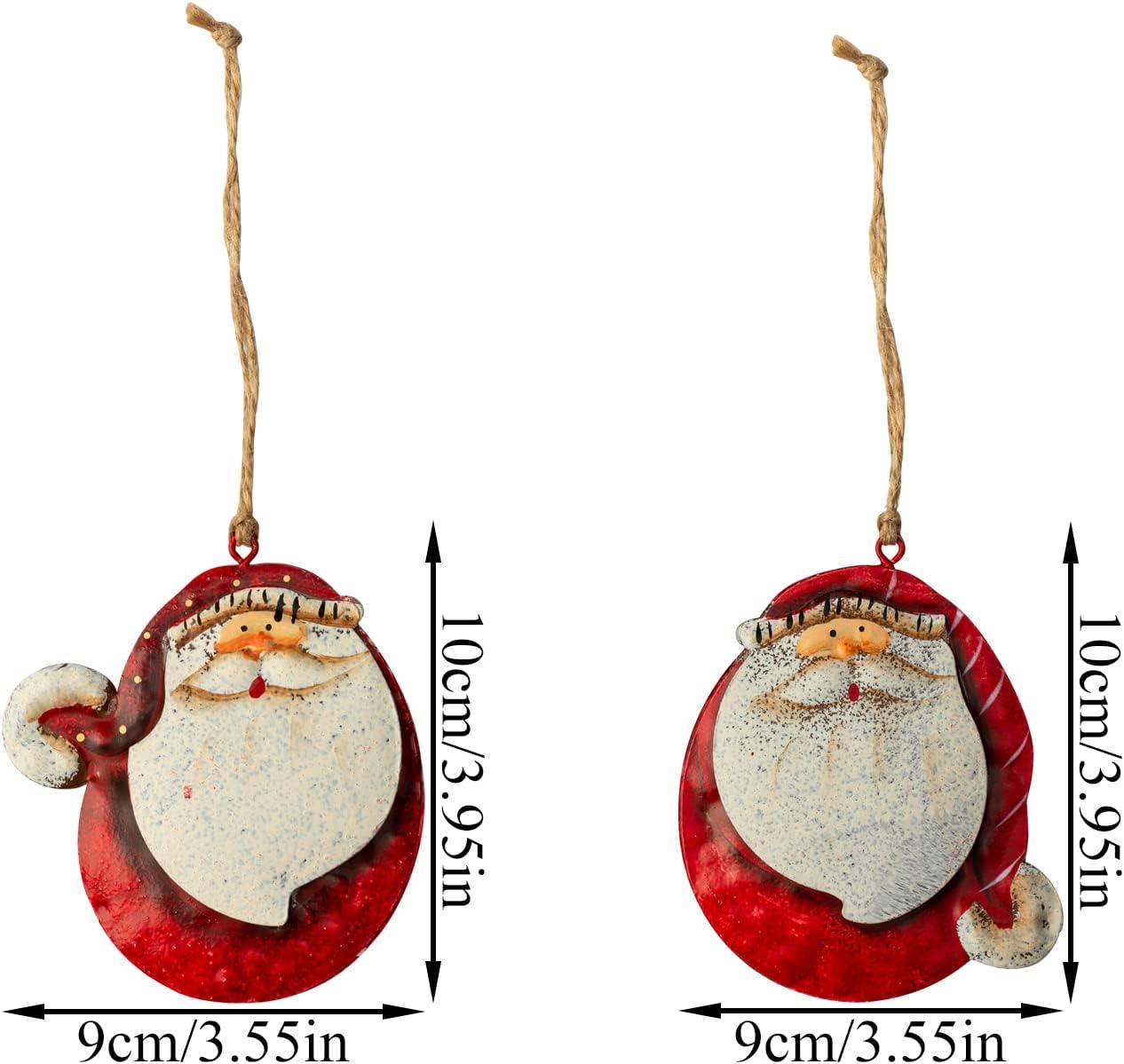 Resin Christmas Tree Ornaments 6-Pack Xmas Hanging Ornaments Santa Snowman Christmas Stocking Sleigh Ornaments for Christmas Tree Holiday Decorations, Outdoor Holiday Home Decorations