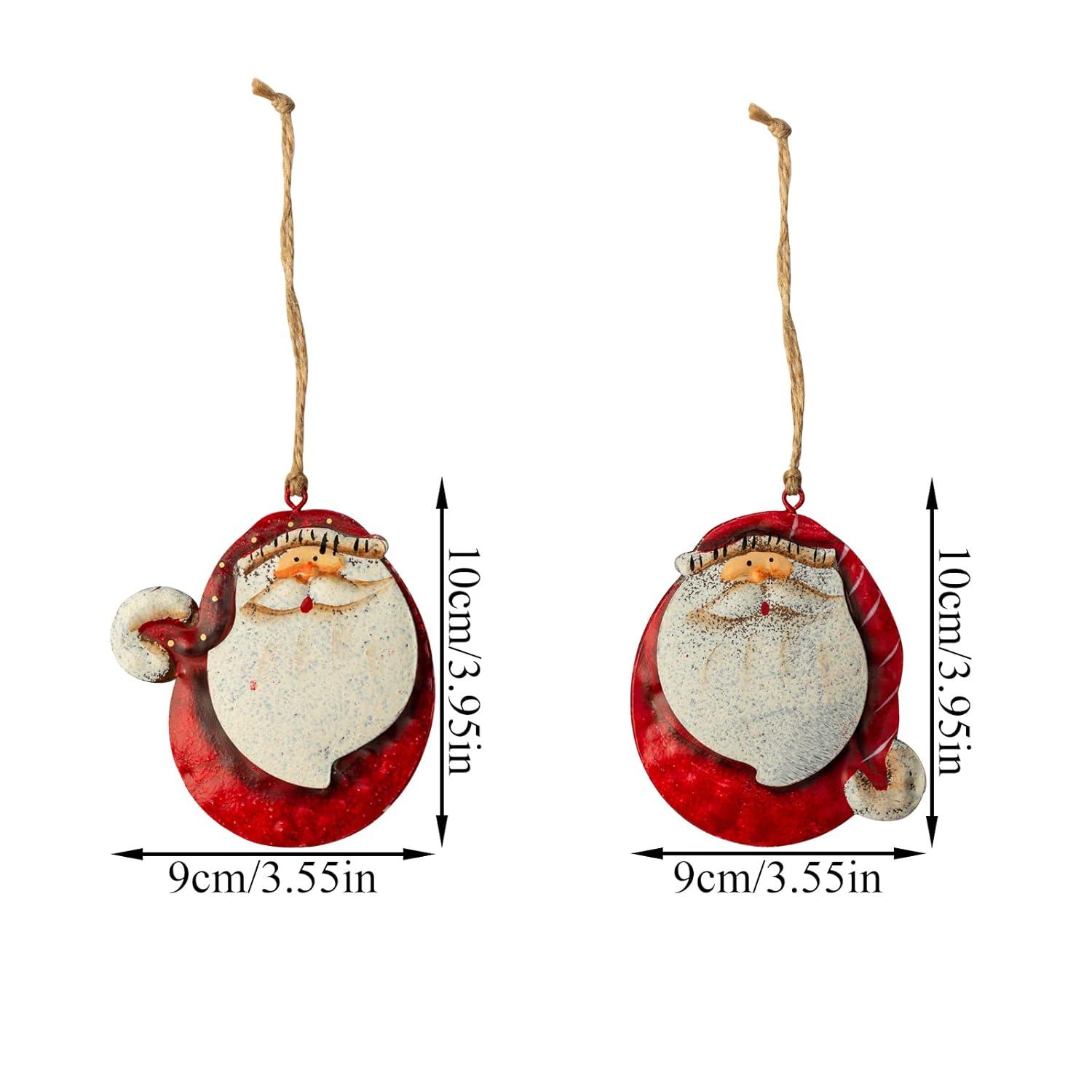 Resin Christmas Tree Ornaments 6-Pack Xmas Hanging Ornaments Santa Snowman Christmas Stocking Sleigh Ornaments for Christmas Tree Holiday Decorations, Outdoor Holiday Home Decorations