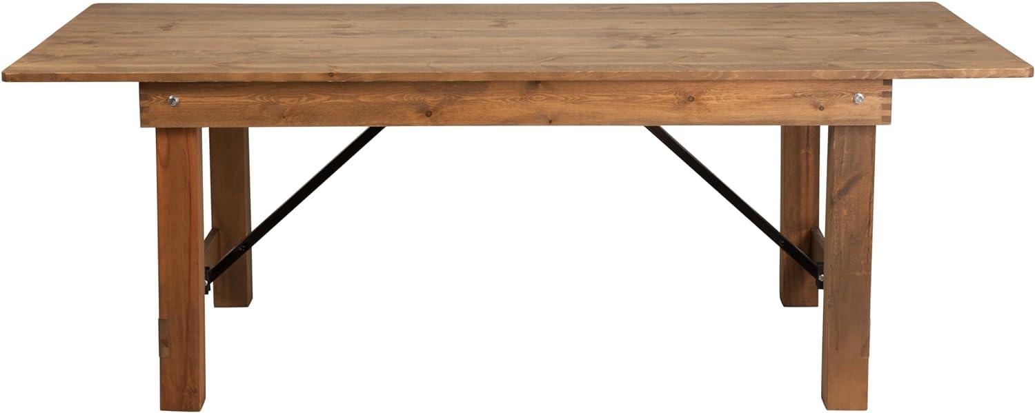 Flash Furniture Eternity Rectangular Solid Pine Farm Dining Table with Folding X-Style Legs