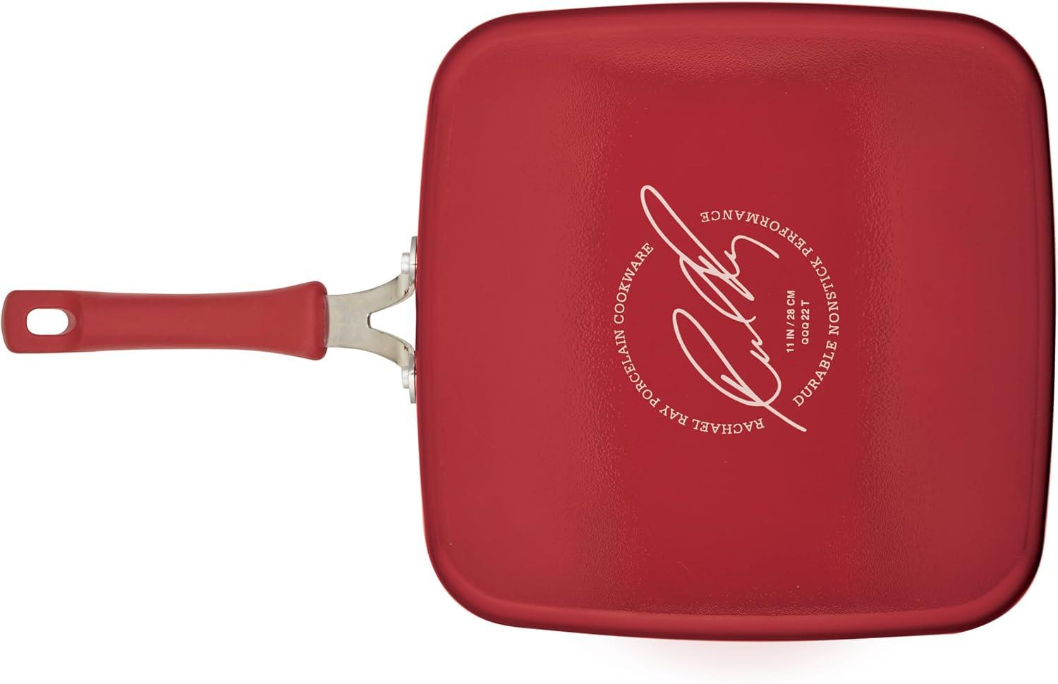 Rachael Ray Rachael Ray Cook + Create Aluminum Nonstick Square Stovetop Griddle Pan, 11-Inch