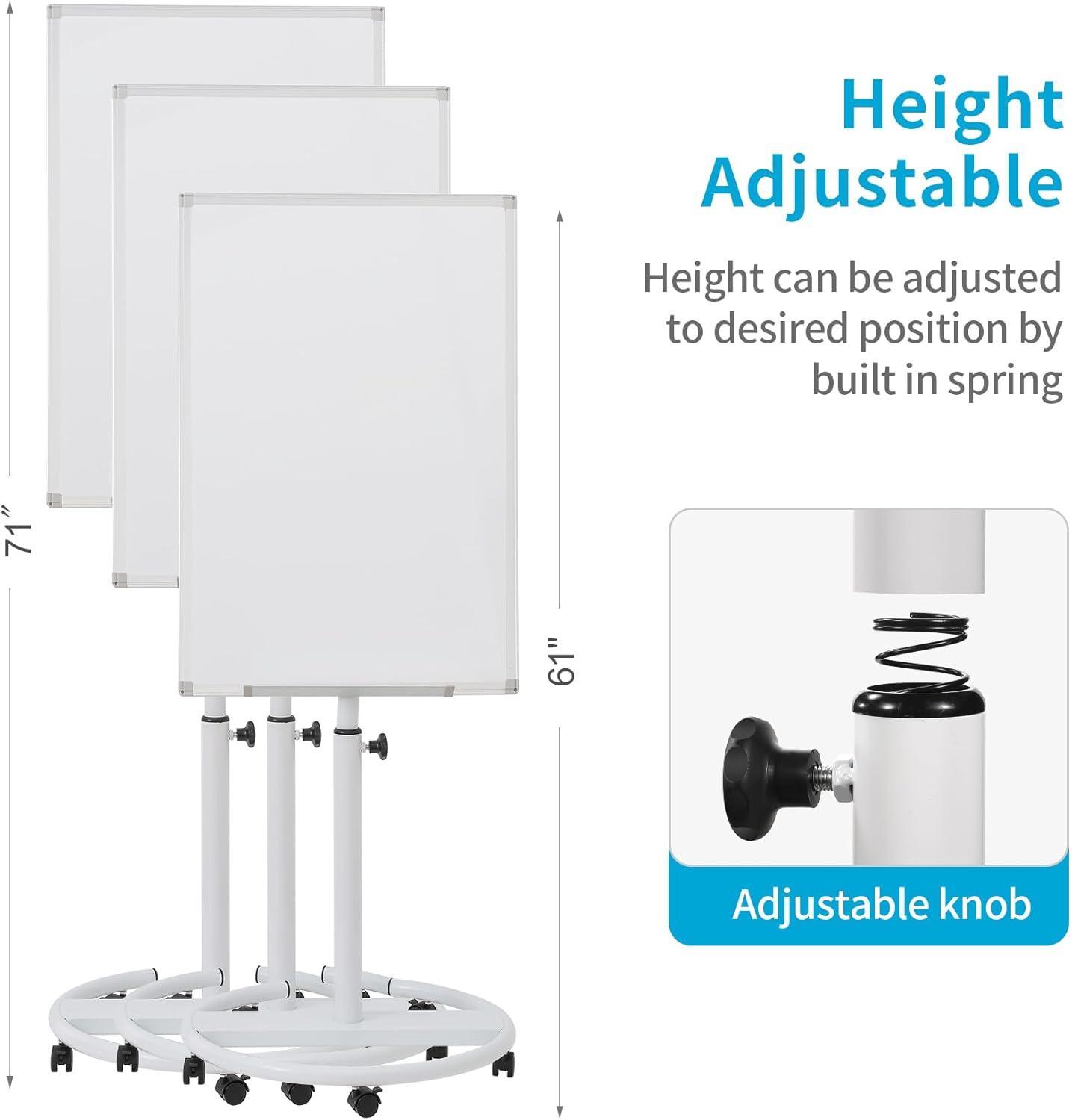 Adjustable Magnetic Whiteboard Easel with Tripod Stand and Flipchart