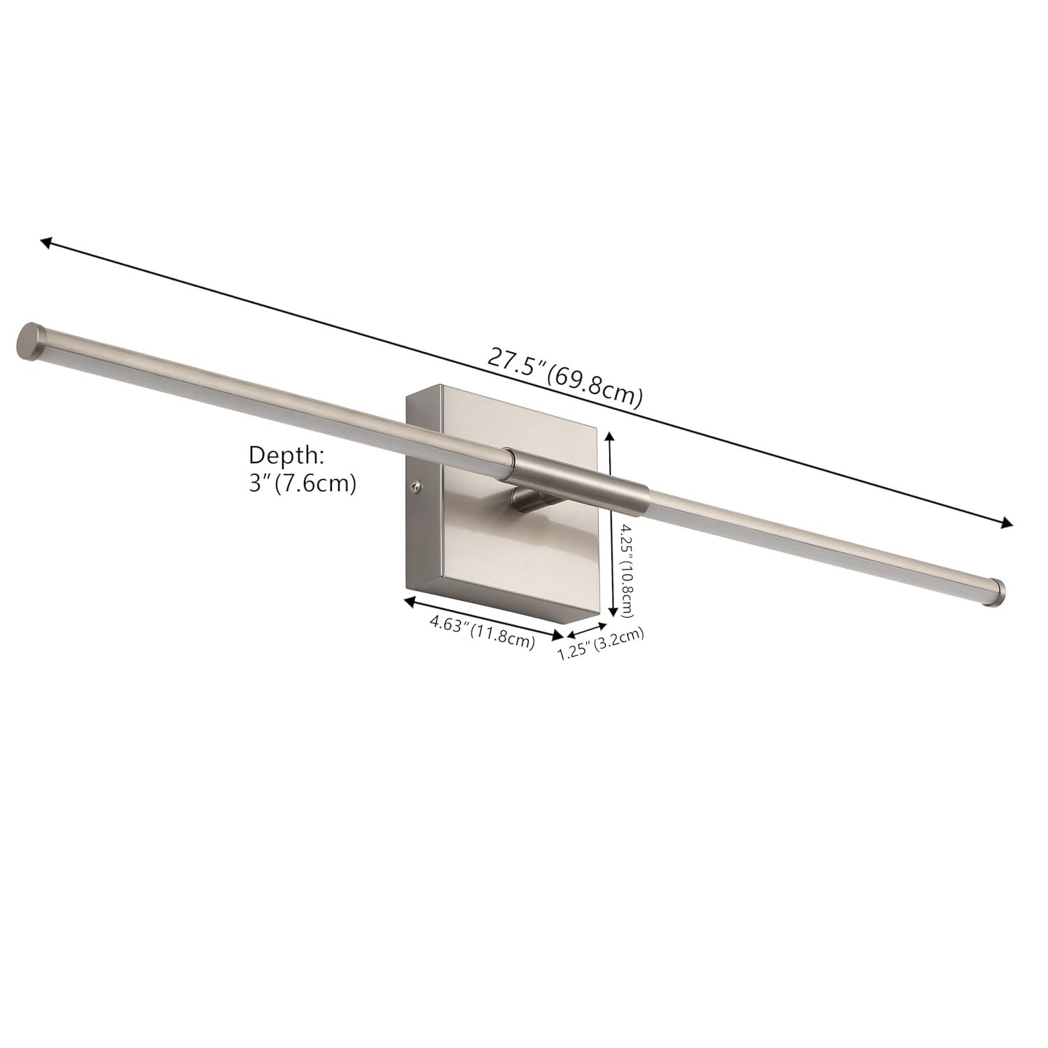 JONATHAN Y Makena 28" Modern Minimalist Dimmable Integrated LED Metal Wall Sconce, Nickel