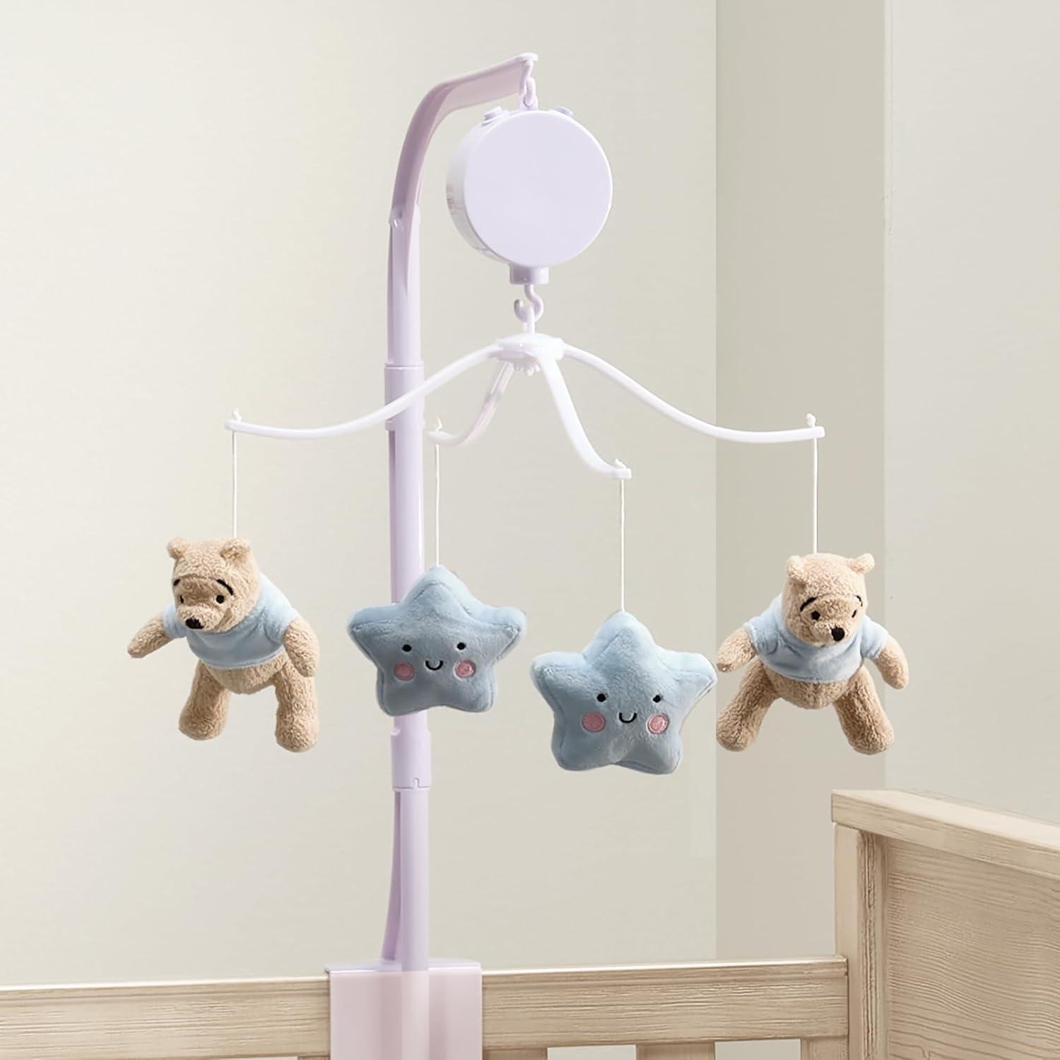 Bedtime Originals Starlight Pooh Musical Baby Crib Mobile - Blue, Animals