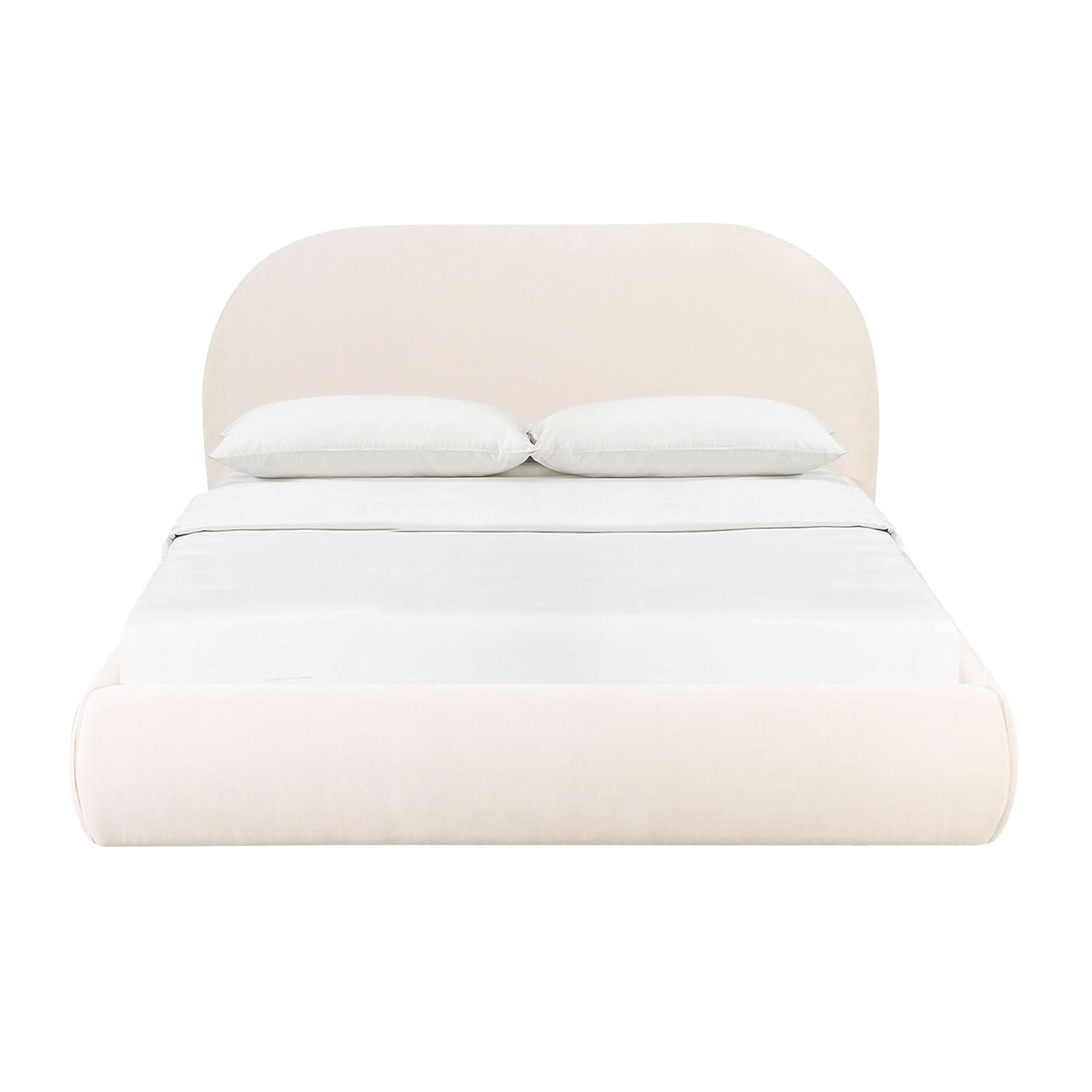 Tov Furniture Bara Cream Textured Velvet Queen Bed