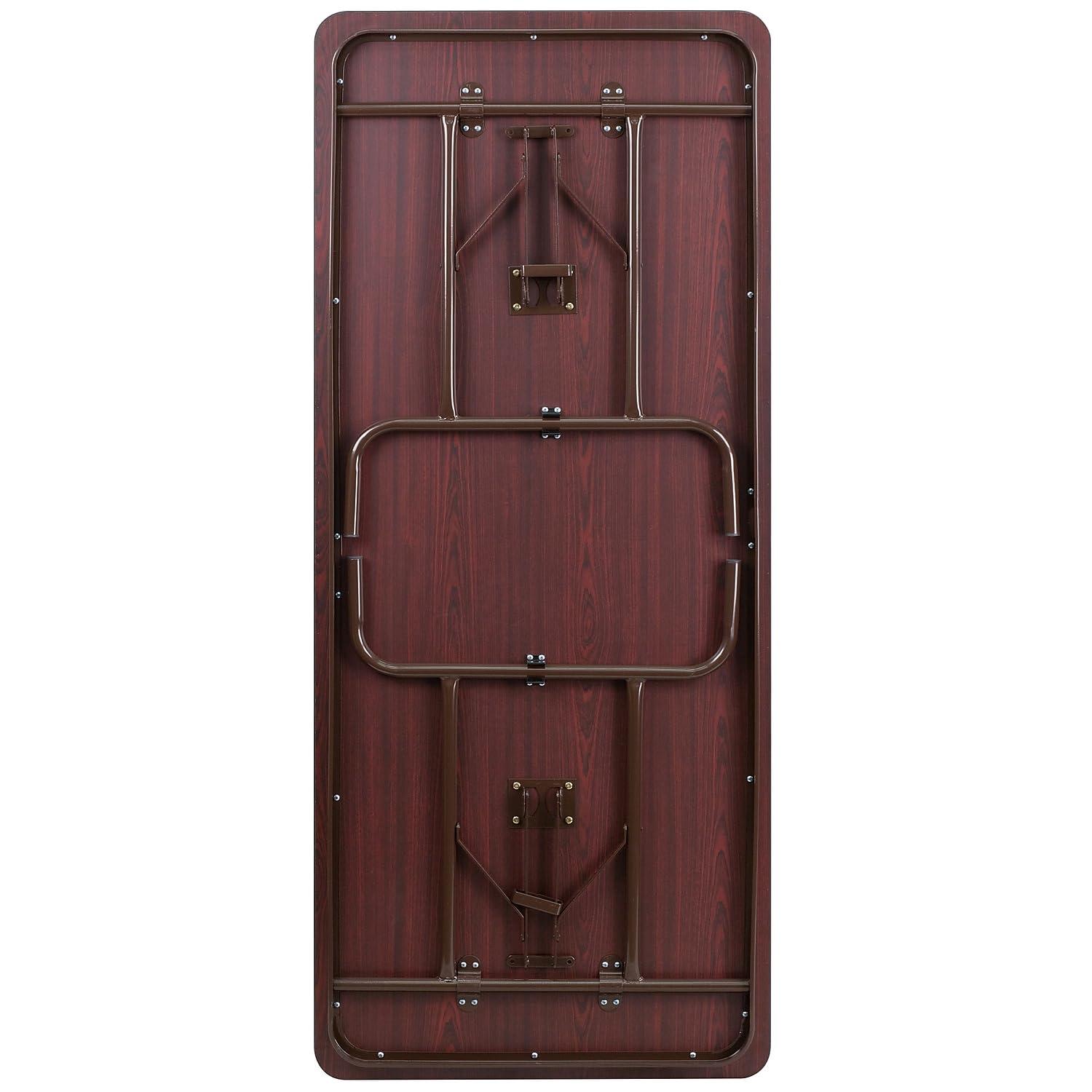 Flash Furniture Wofford 24" x 48" Rectangular High Pressure Mahogany Laminate Folding Banquet Table