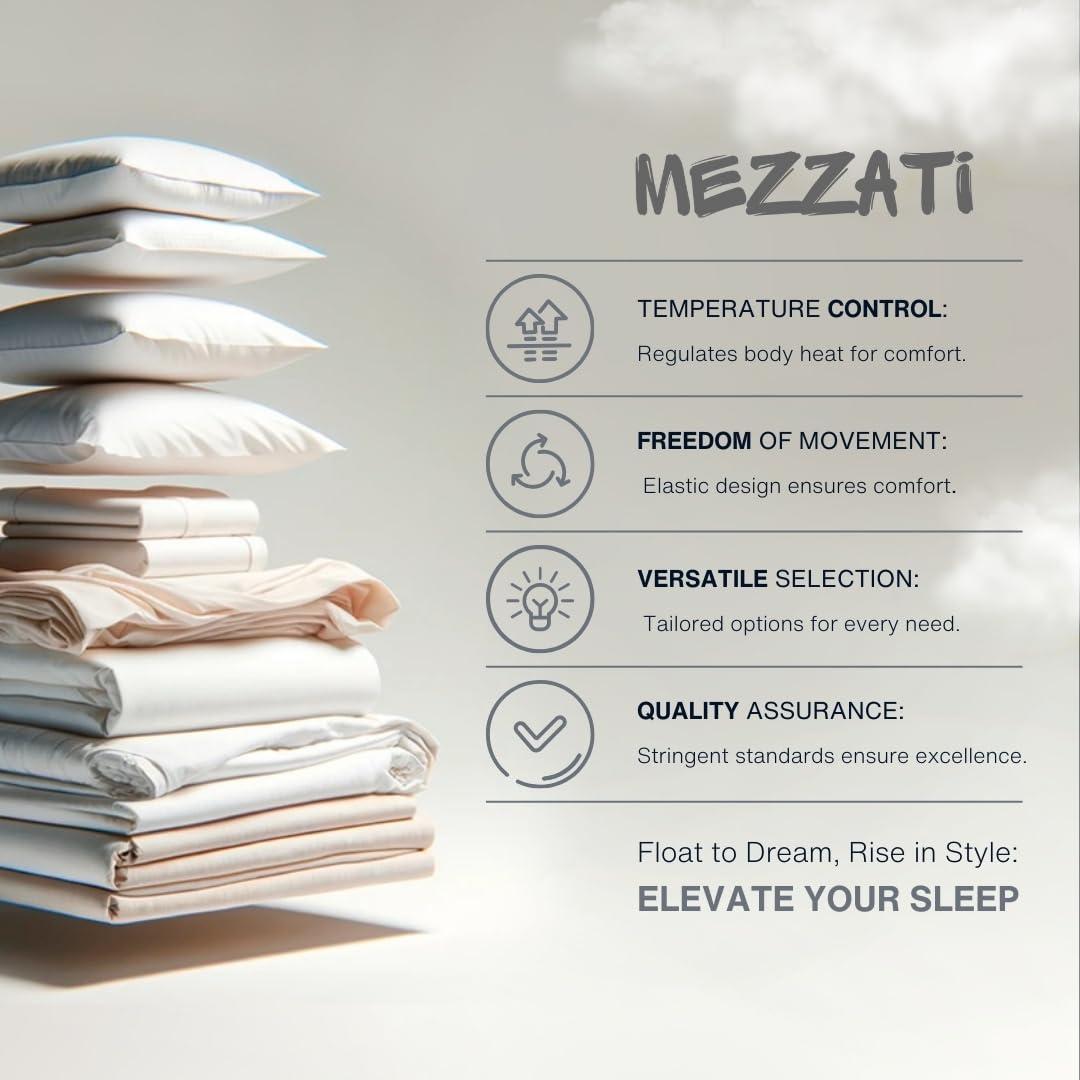 Mezzati Brushed Microfiber Fitted Sheet - Ultra Soft and Lightweight for Ultimate Sleep Comfort, Wrinkle Free and Color Fade Resistant (Brown, Queen)