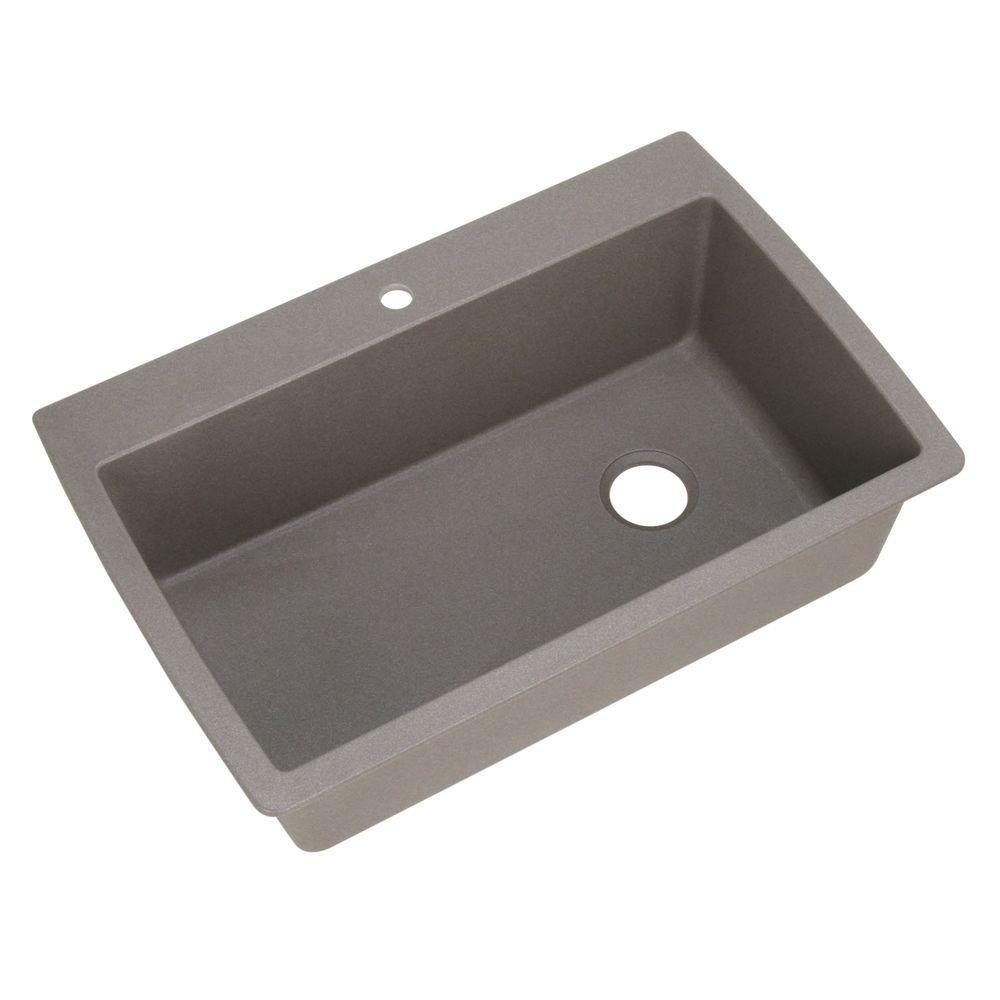 Diamond SILGRANIT 33.5" L x 22" W Super Single Drop-in/Undermount Kitchen Sink