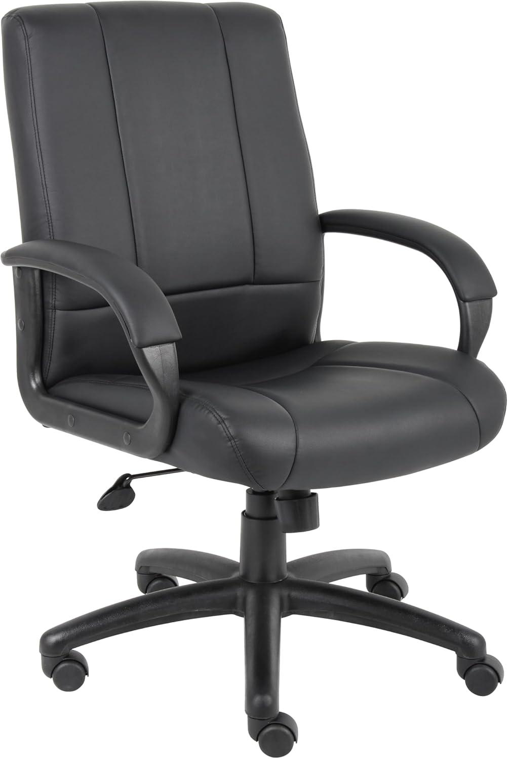 Caressoft Executive Mid Back Chair Black - Boss Office Products