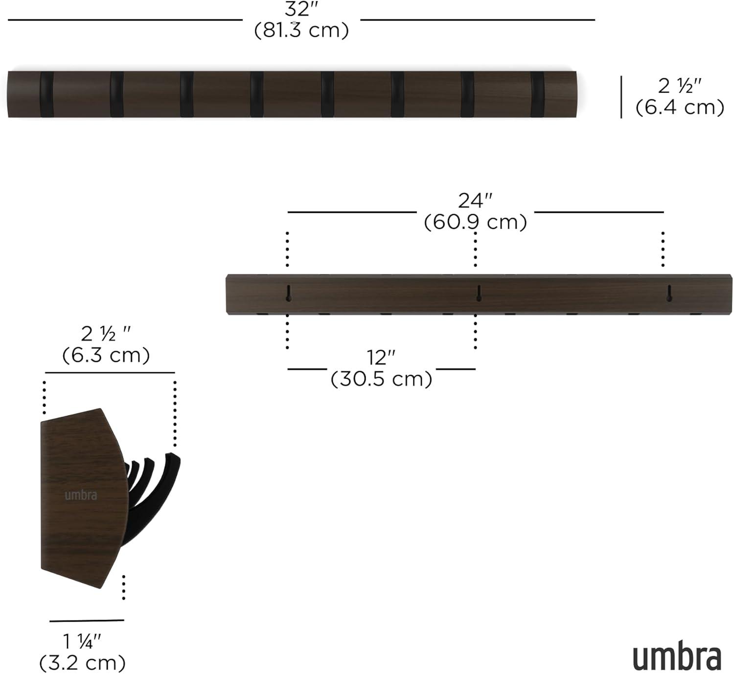 Flip 8 - Hook Solid Wood Coat Rack