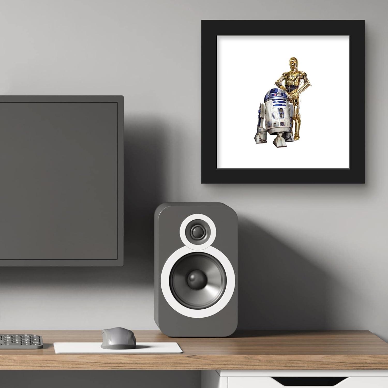 Gallery Pops Star Wars: Saga - R2-D2 and C-3PO Wall Art, Black Framed Version, 12" x 12"