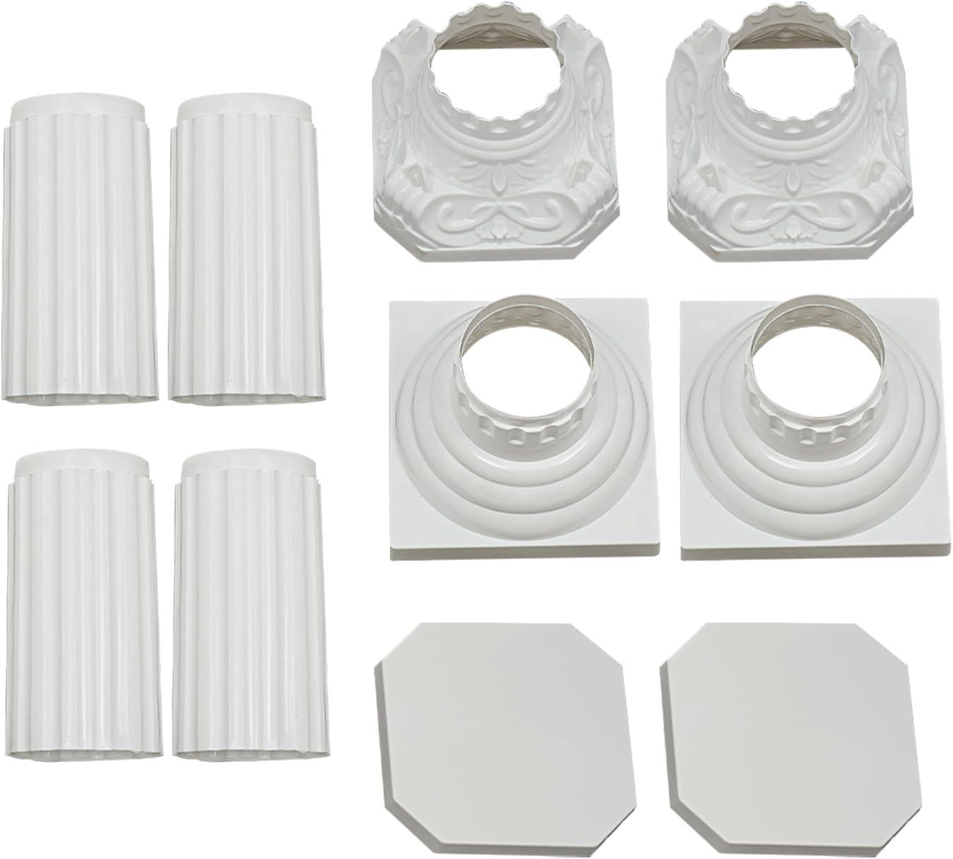 Roman Columns Plastic Wedding Stand Pillar Greek Statue Plant Stand Elegant Event Party Decorative Pedestal Flower Pot Holder Decor (4Pcs, 11.81x35.43 Inch)