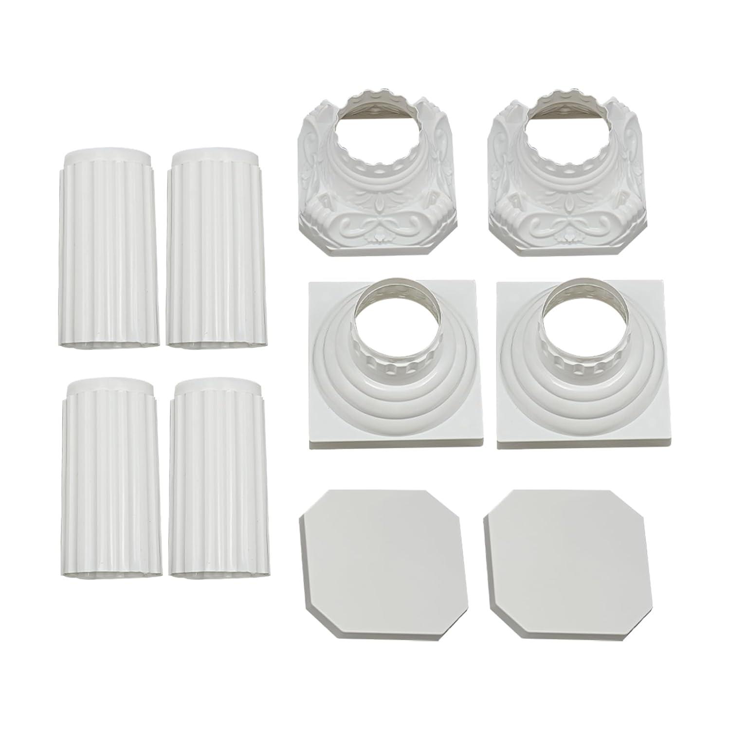 Roman Columns Plastic Wedding Stand Pillar Greek Statue Plant Stand Elegant Event Party Decorative Pedestal Flower Pot Holder Decor (4Pcs, 11.81x35.43 Inch)