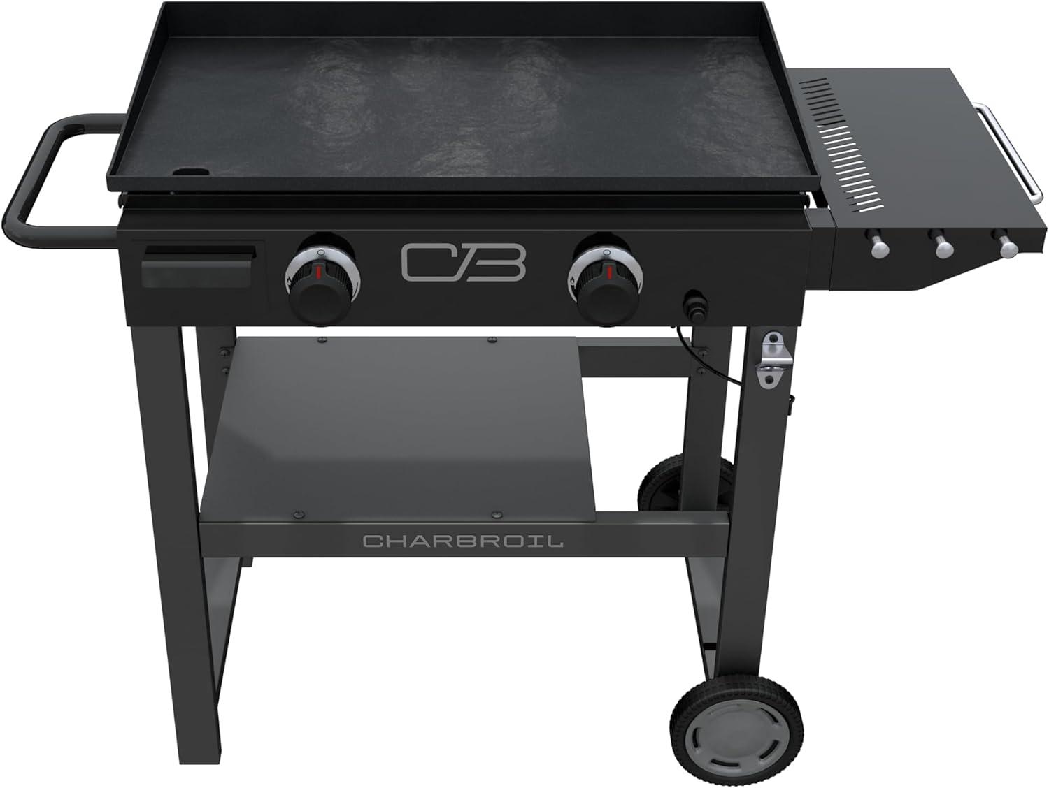 Charbroil Performance Series 28" 2-Burner Flat Top Gas Griddle Cart, Black