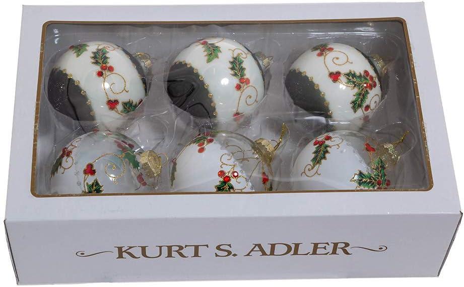 Kurt S. Adler GG0975 Ornament Set, White, Red, Green