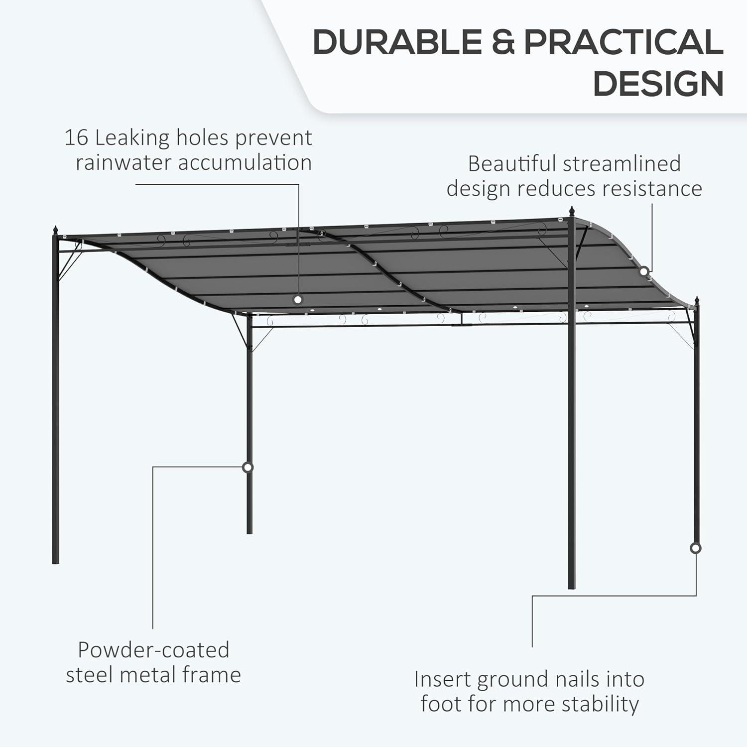 Cream White Steel Outdoor Pergola Gazebo with Weather-Resistant Canopy