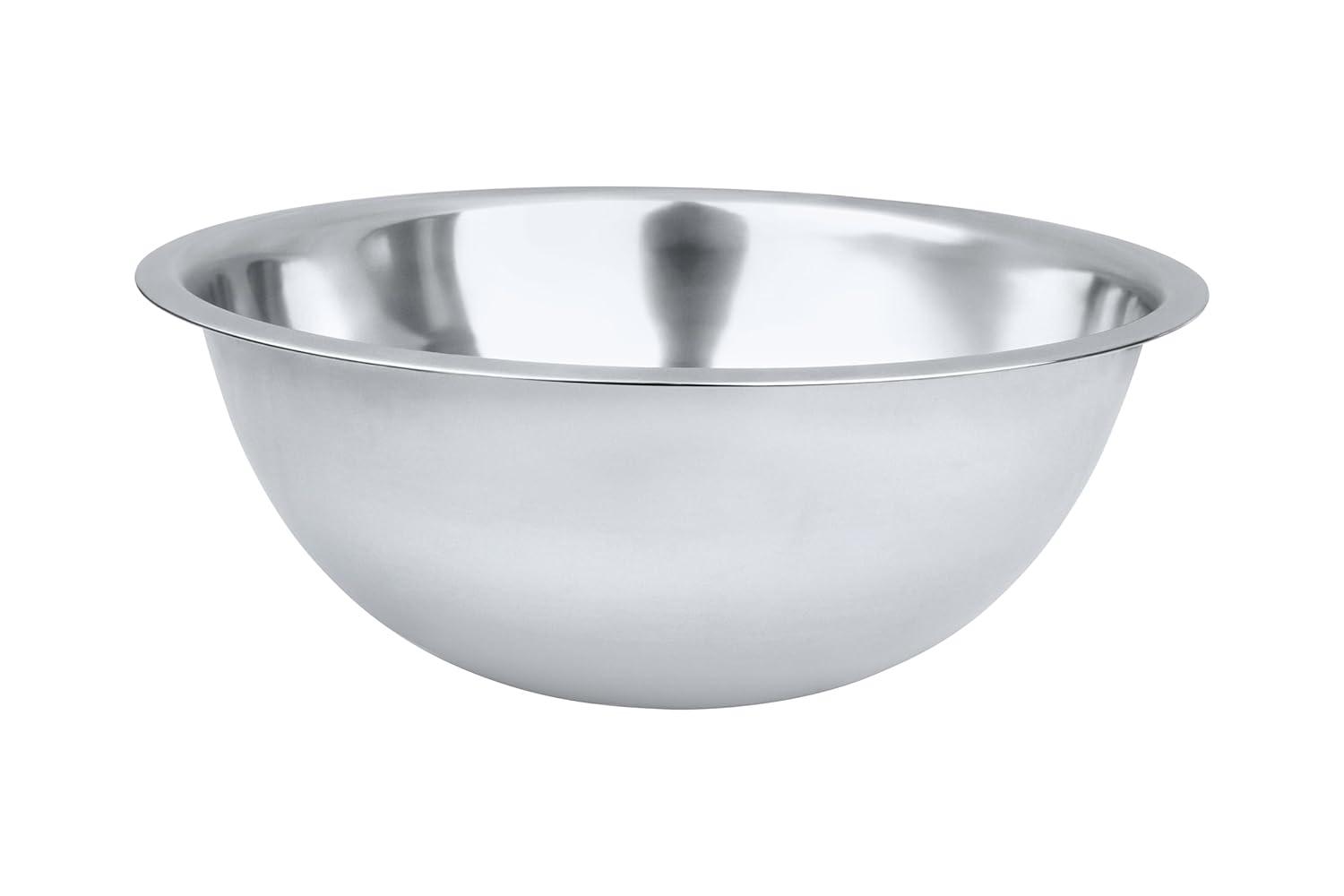 Great Credentials 8 Quart, Set of 2, Multi Use Mixing Bowl, Stainless Steel, Professional Chef, Commercial Kitchen, 13.25 Inches Diameter, Flat Base