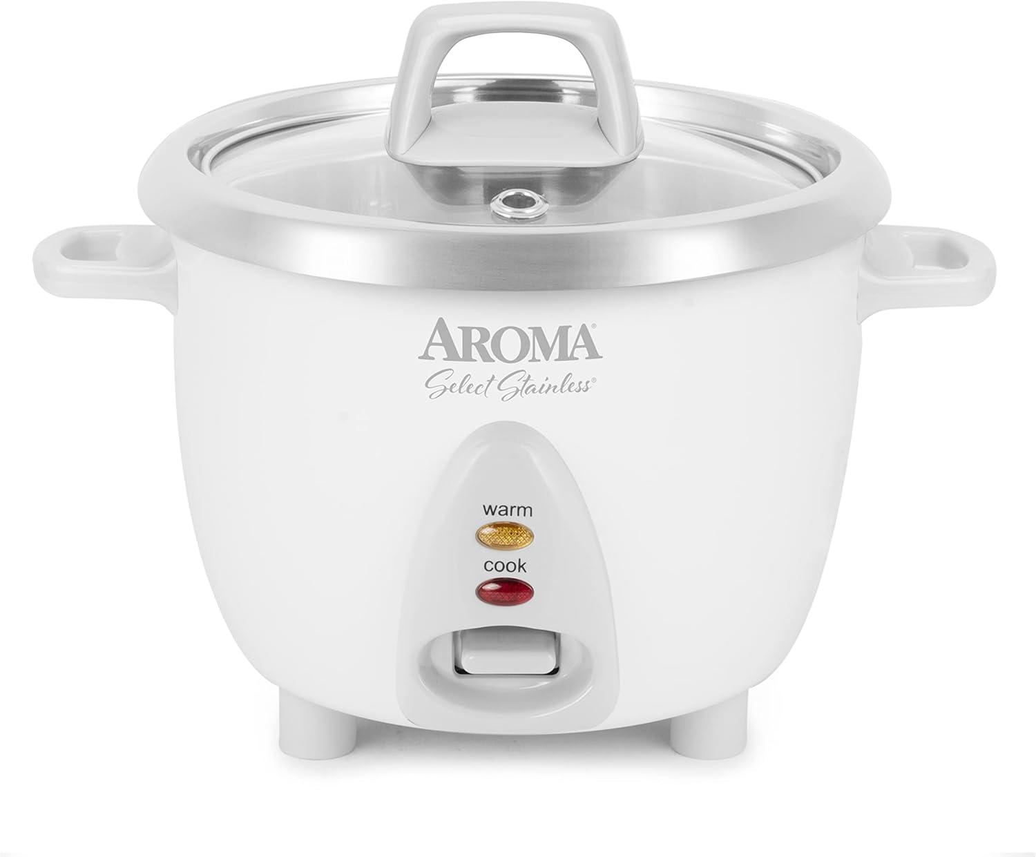 Aroma AROMA® Select Stainless® Pot Style Rice Cooker, Stainless Steel Inner Pot