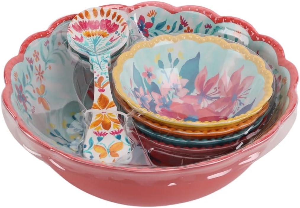 The Pioneer Woman - Fresh Floral 7-Piece Melamine Serving Bowl Set