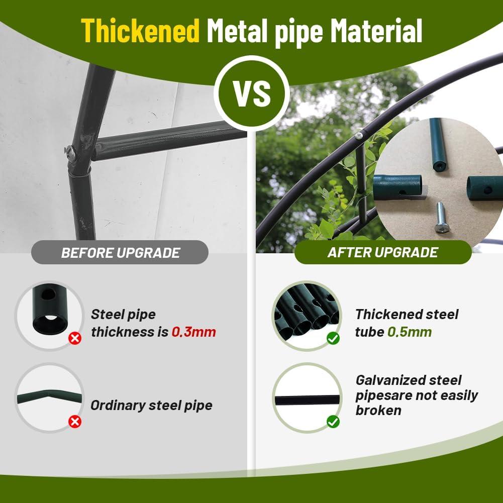 Zhisheng Garden Arbors,7.9Ft Metal Garden Arbors Green Wedding Arch for Climbing Plant Outdoor Wedding Christmas Party Decoration,240CM