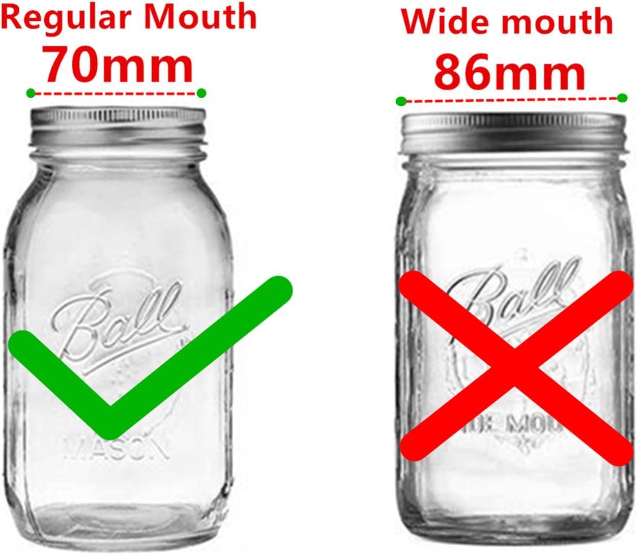 4 Pack Mason Jar Shaker Lids Stainless Steel with Silicone Seals for Spices Dredge Flour Sugar Salt Peppers and Any REGULAR MOUTH Canning Lid