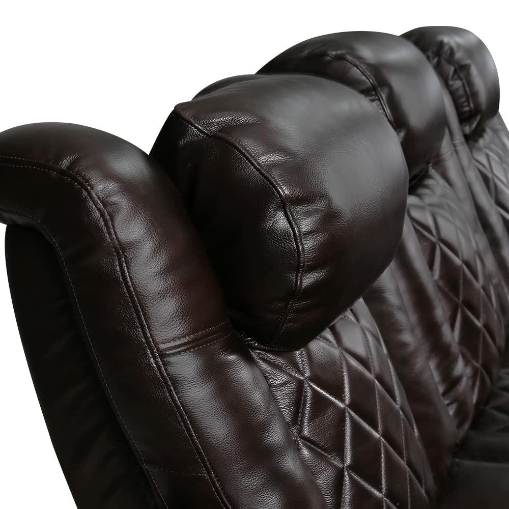Orren Ellis Tuscany Leather Home Theater Seating with Cup Holder