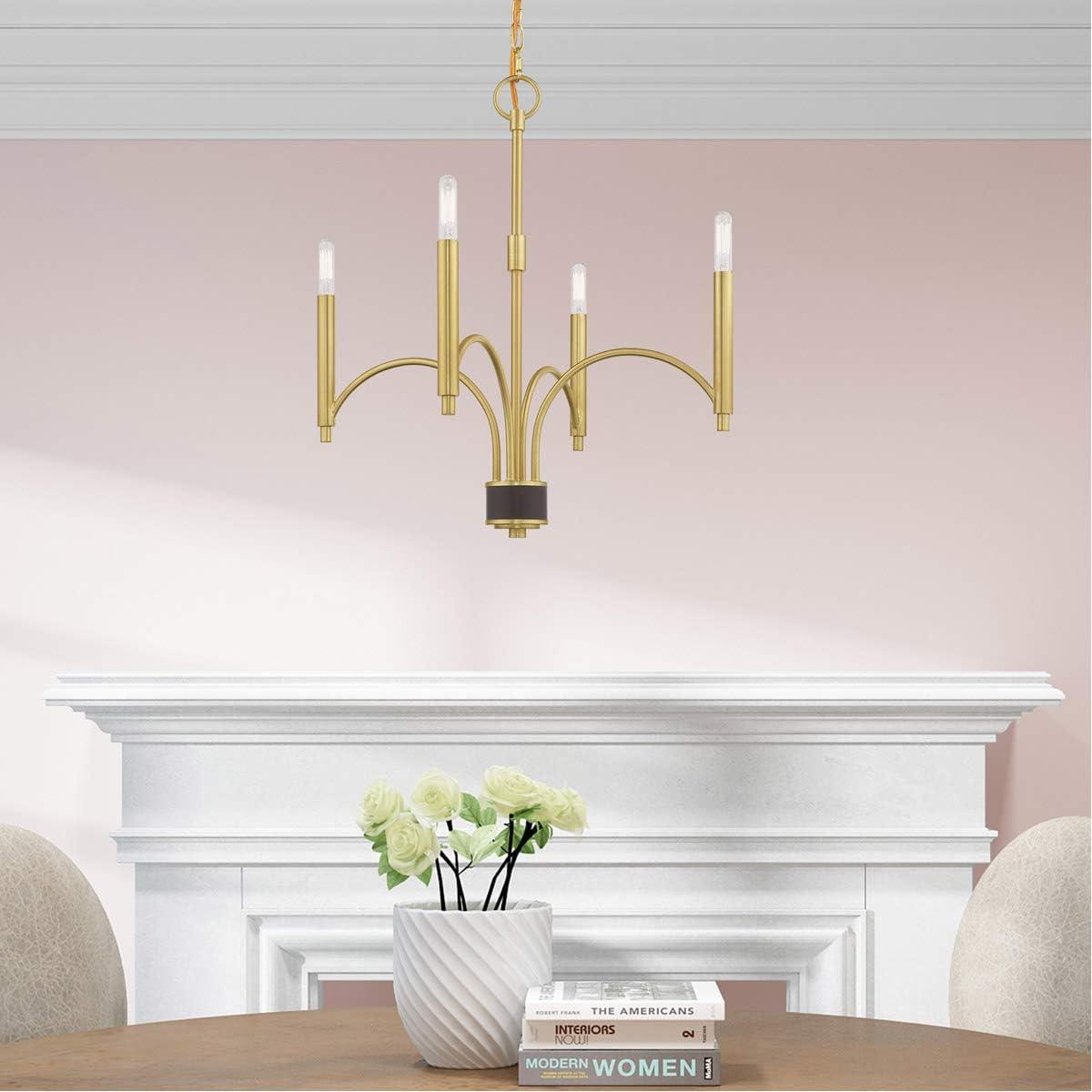 Livex Lighting Wisteria 4 - Light Chandelier in  Satin Brass