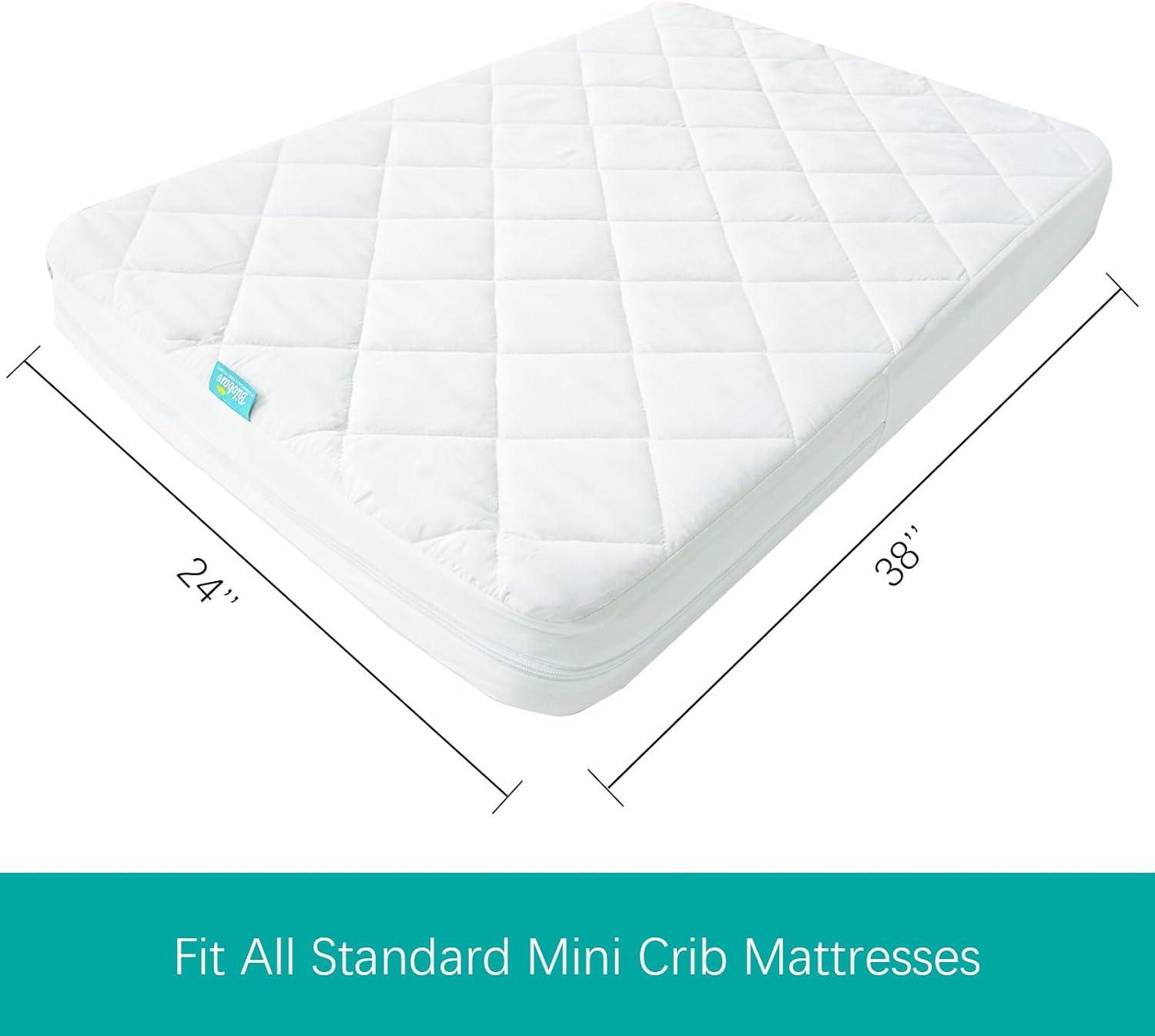 Biloban Waterproof Zippered Polyester Mattress Encasement, Crib Bed