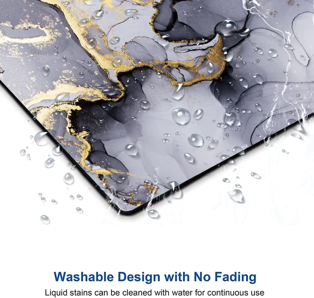 Hokafenle Gray Gold Black Marble Mouse Pad, Gaming Mouse Mat with Custom Design, Non-Slip Rubber Base Mousepad, Waterproof Office Mouse Pads, Desktop White Ink Marble 9.5 x 7.9 Inch