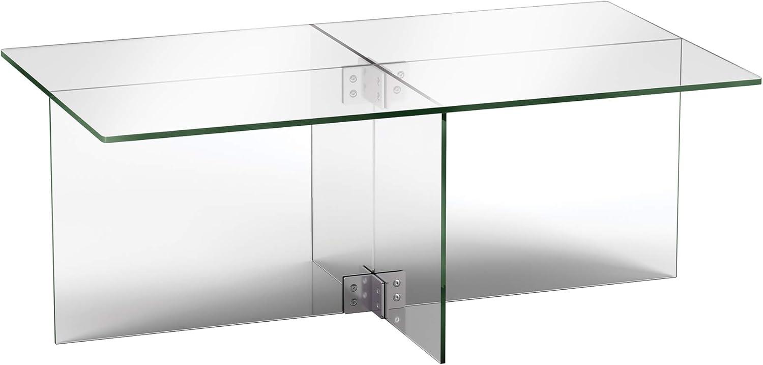 Evelyn&Zoe Gehry 24'' Wide Rectangular Coffee Table, Clear Glass