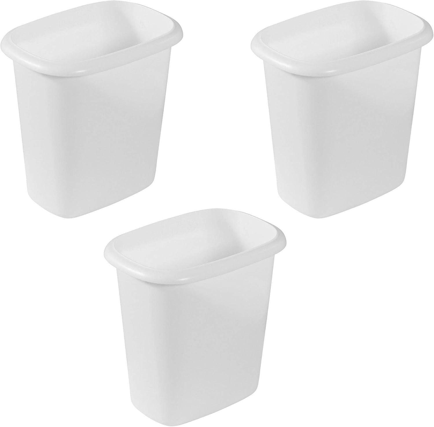 Rubbermaid Commercial Products Plastic Open Waste Basket - 1.5 Gallons (Set of 3)