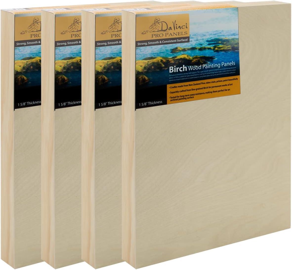 Da Vinci Pro Birch Wood Painting 1-5/8" Panel  18x18" - 4 Pack