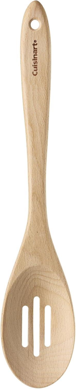 Natural Beechwood Slotted Mixing Spoon, 16-inch