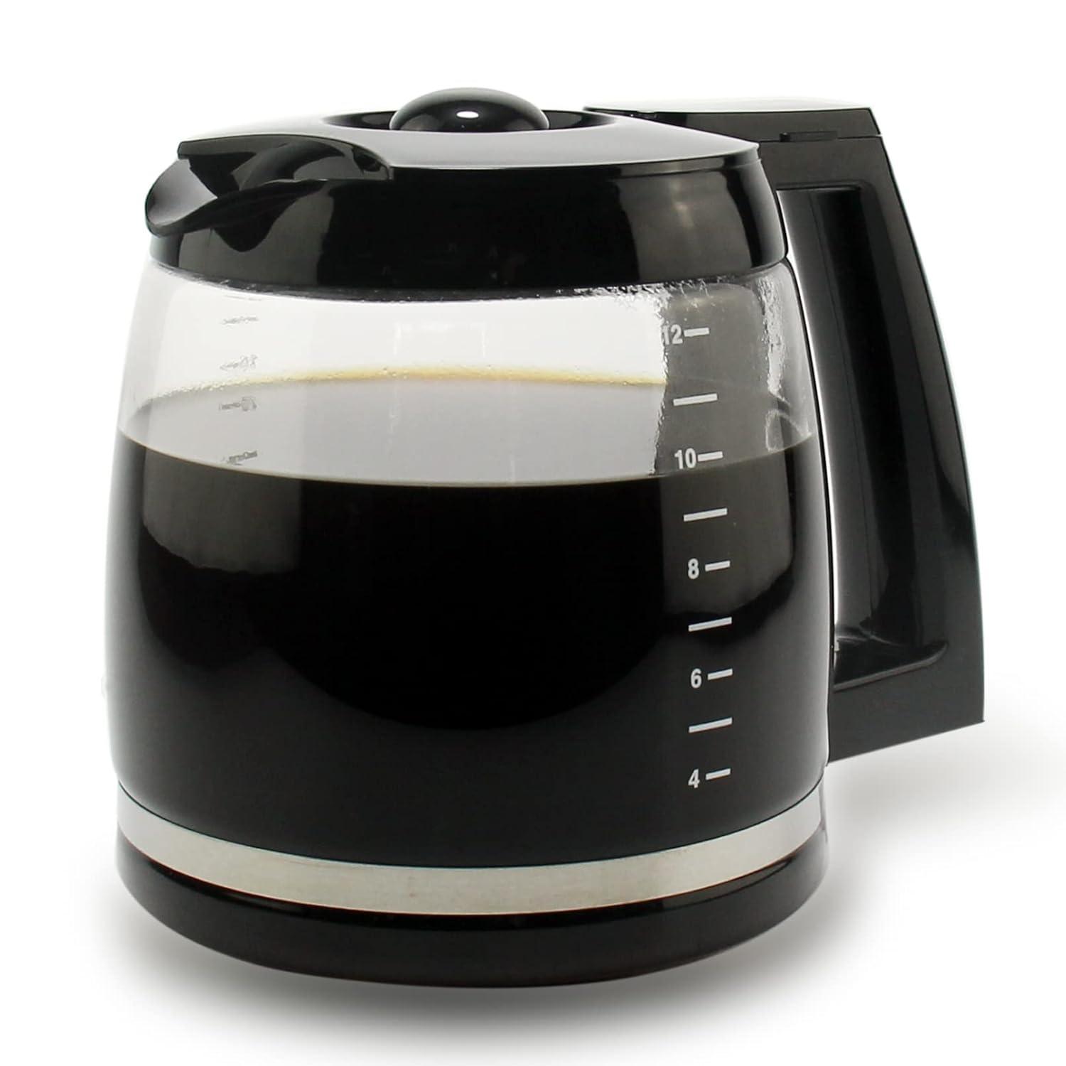 Stack man 12-Cup Replacement Glass Coffee Carafe For Cuisinart Coffee Maker Models DCC-1200, DCC-1100BK, DCC-2650, CHW-12, CHW-12P1, DGB-550BK, DGB-550BK1, DGB-625BC, DGB-700BC, And SS-12 | Part# DCC-1200PRC