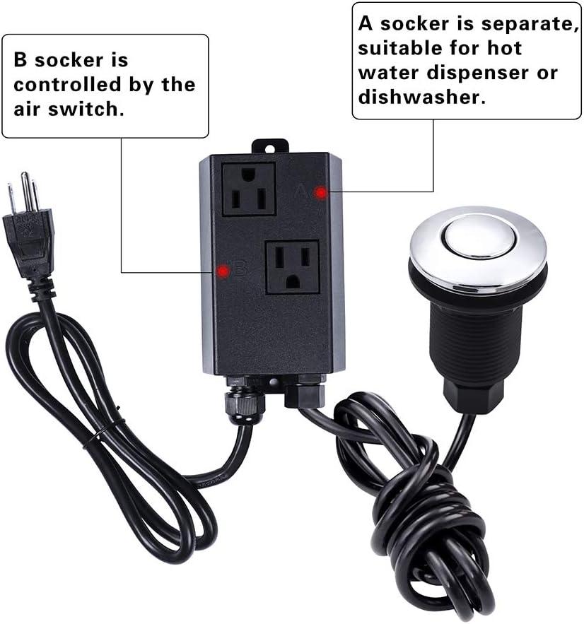Garbage Disposal Air Switch Kit ，Sink Top Waste Disposal Stainless Steel on/off Air