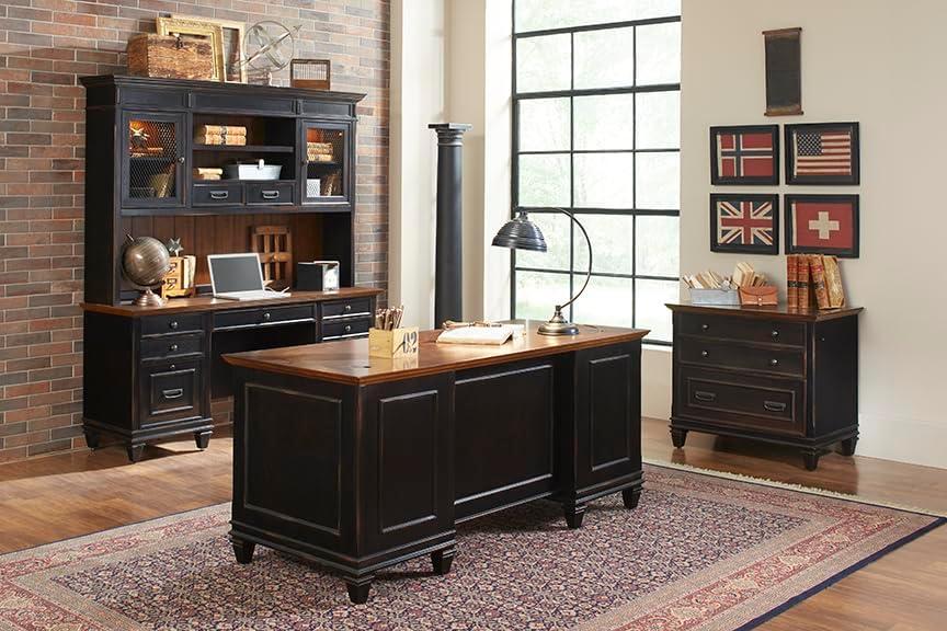 Martin Furniture Hartford Wood Credenza Office Desk Writing Table Black