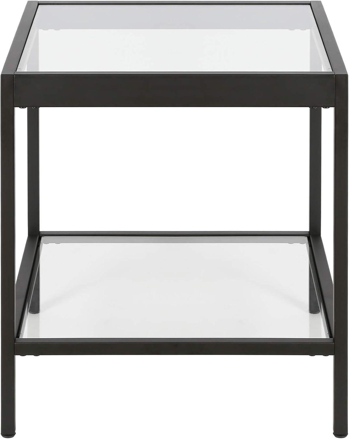 Evelyn&Zoe Alexis 20" Wide Square Side Table, Blackened Bronze