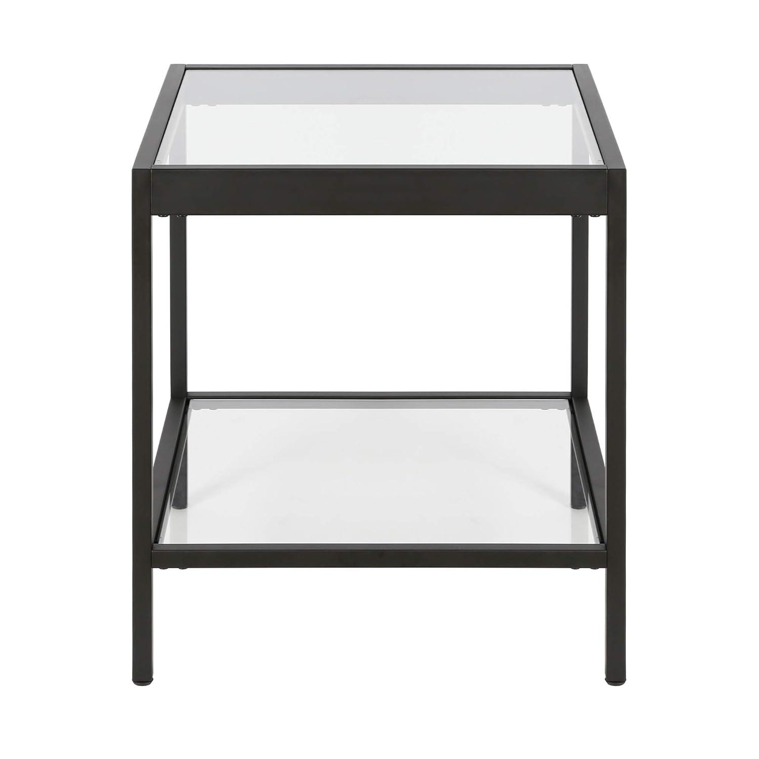 Evelyn&Zoe Alexis 20" Wide Square Side Table, Nickel