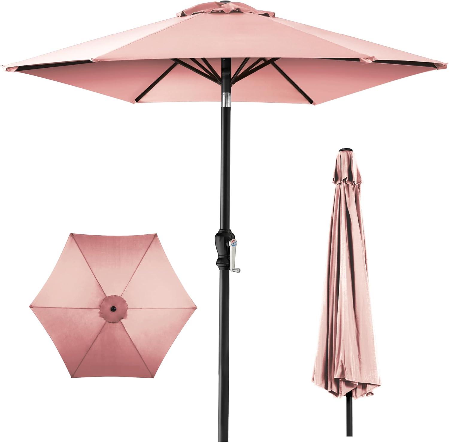 Best Choice Products 10ft Outdoor Steel Market Patio Umbrella w/ Crank, Tilt Push Button, 6 Ribs