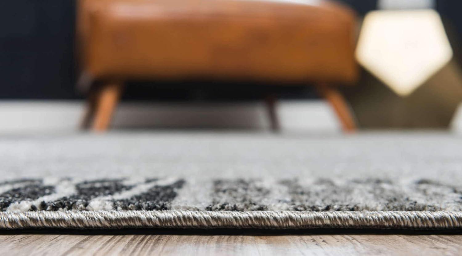 Unique Loom Del Mar Collection Area Rug - Sarah (9'  x 12' Rectangle Light Gray/Gray)