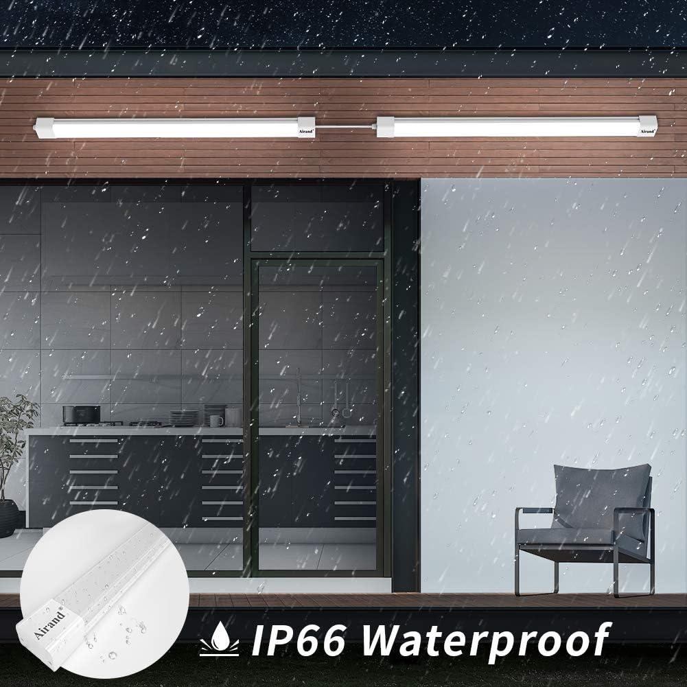 Airand LED Shop Lights for Garage 4FT with Plug, Utility Linkable LED Tube Light 5000K Under Cabinet Lighting,3600 LM LED Ceiling and Closet Light 36W, Corded Electric with ON/Off Switch