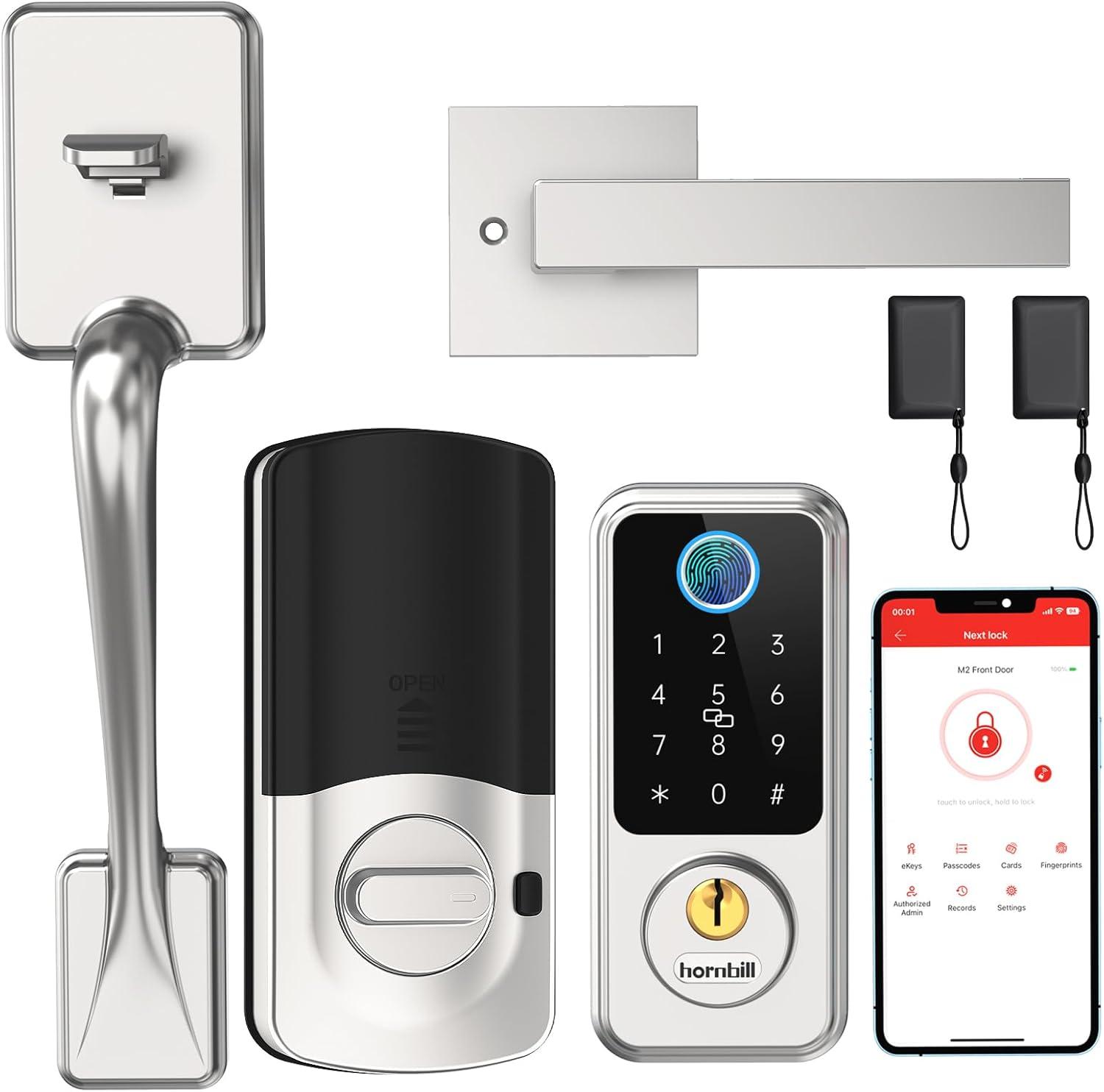 Silver Wi-Fi & Bluetooth Keyless Entry Smart Lock with Gateway